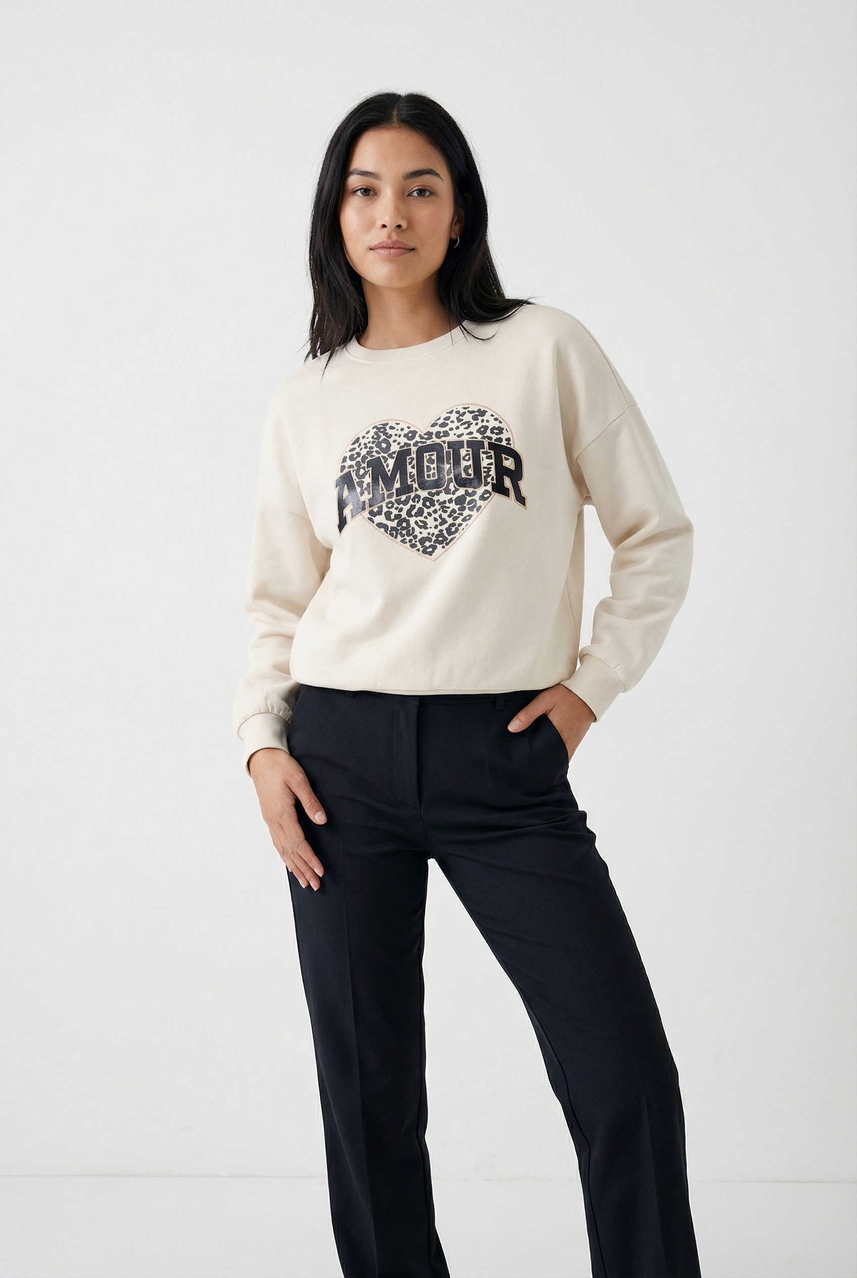 ONLY Sweatshirt ONLLAUREN L/S LEO O-NECK CC SWT