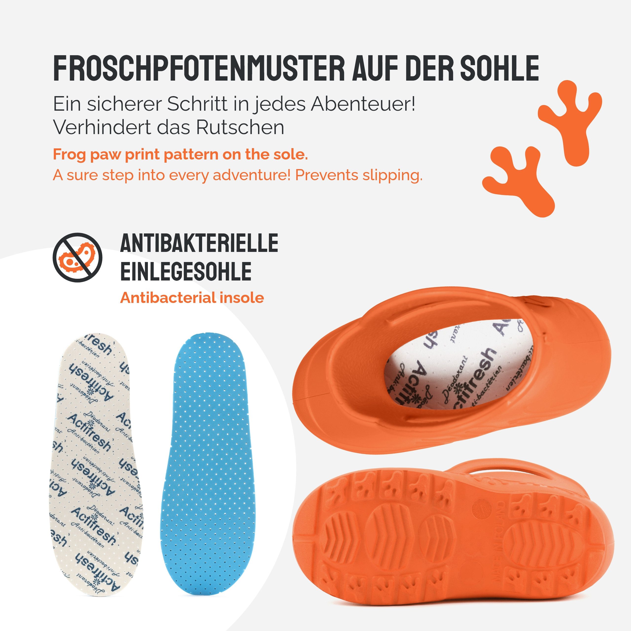 Ladeheid EVA Regenschuhe für Frauen LA-CA-09 Gummistiefel Damen federleichte Gartenschuhe mit Griffen