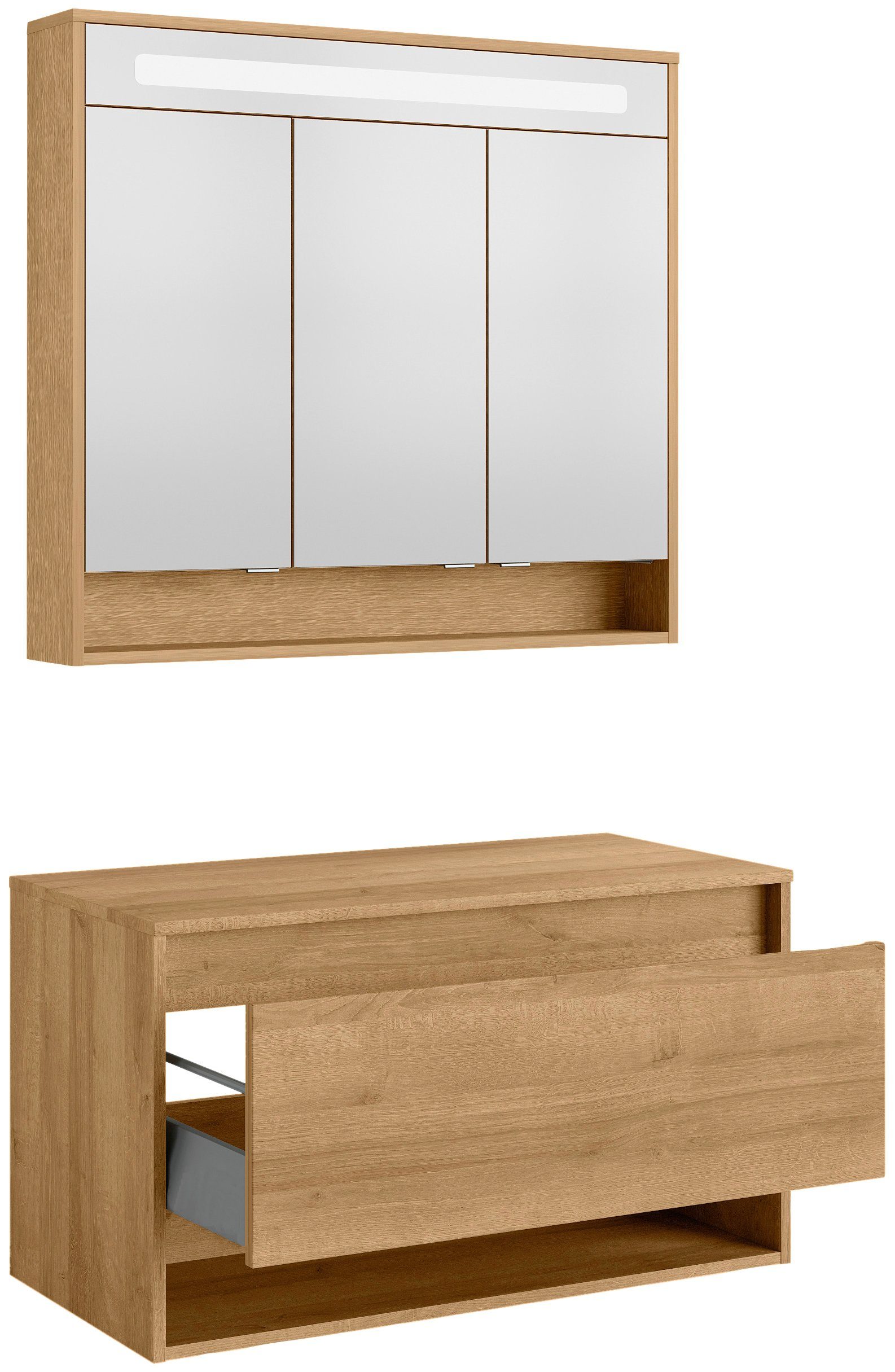 FACKELMANN Waschbeckenunterschrank Natura (Set) Badmöbel mit Soft-Close-Funktion