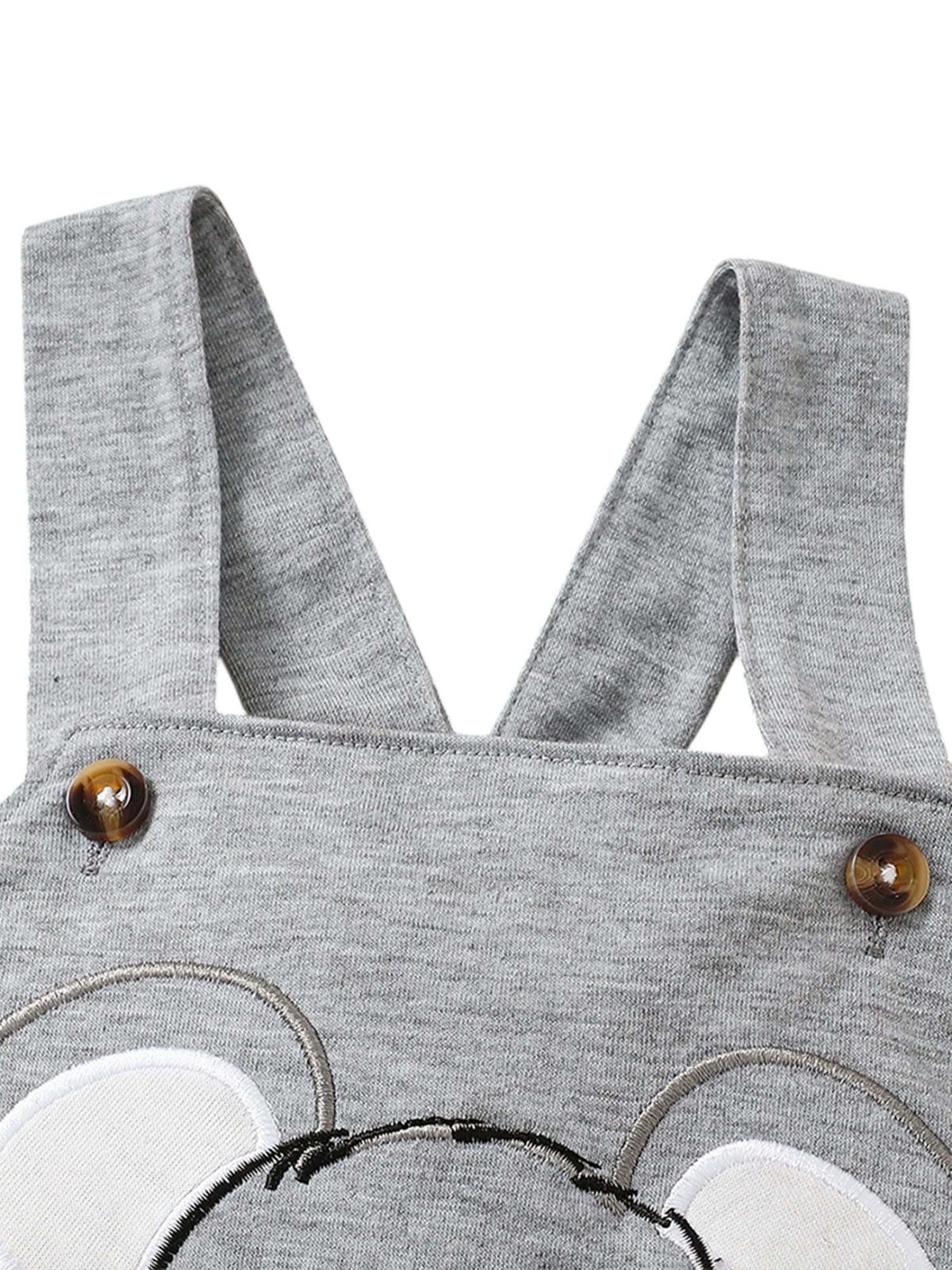 Gluckids Strampler Neugeborene Overall Outfit Kurzarm Strampler + Tierdruck Latzhose Set (2-tlg) Stripe Sommer Babybody Jumpsuit Täglich Freizeit Baby-Set Babykleidung