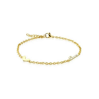 BUNGSA Armband Armband Love Charm Gold aus Edelstahl Unisex (1 Armband, 1-tlg), Bracelet Armschmuck