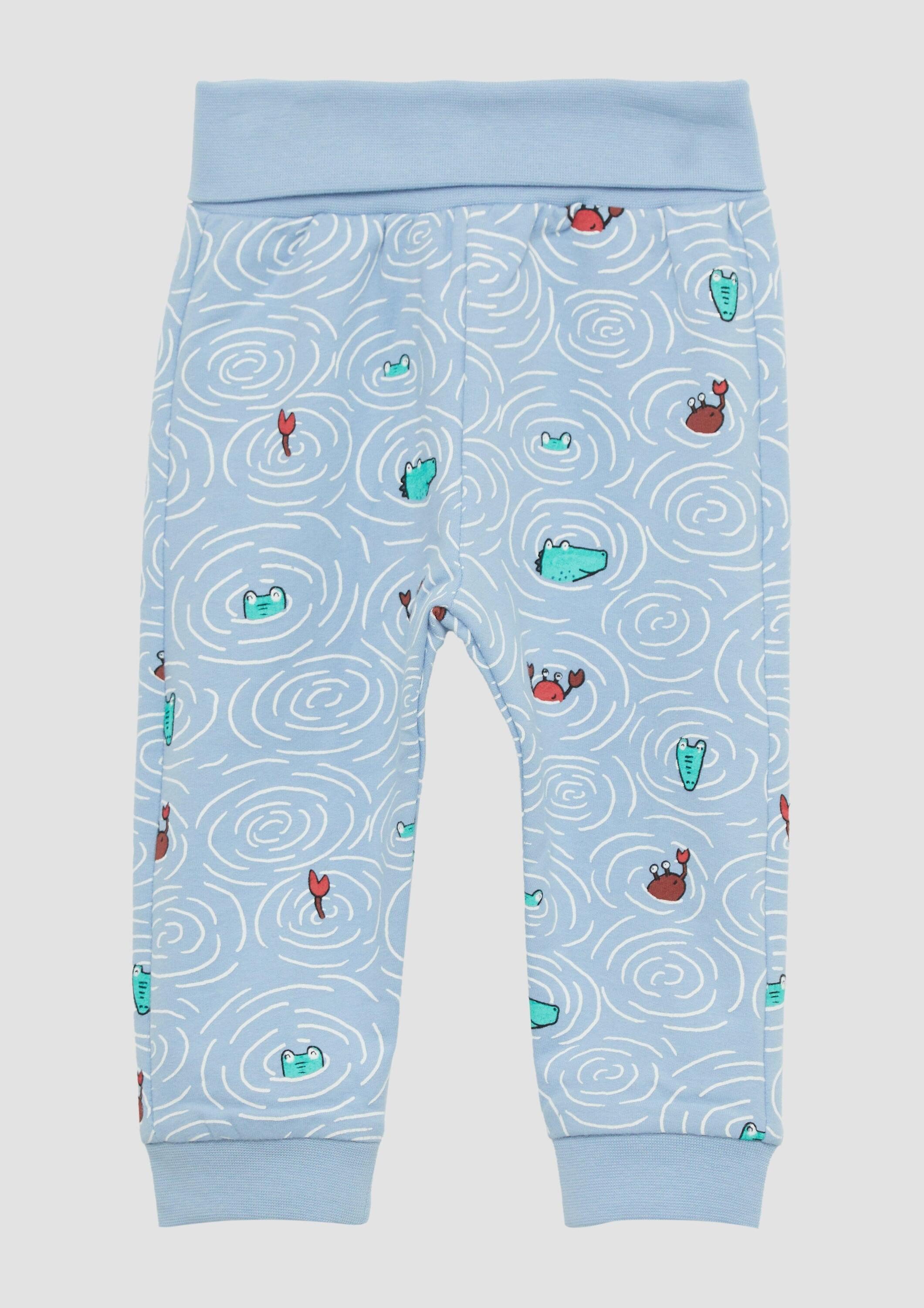 s.Oliver Leggings Leggins Sweatpants mit All-over-Print und Umschlagbund