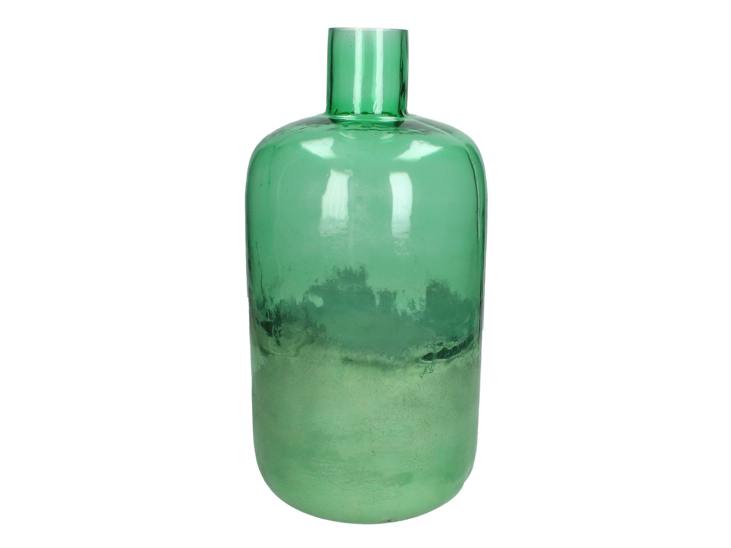 Dekovase Engelnburg Vase Blumenvase Glas Grün 34x17x17