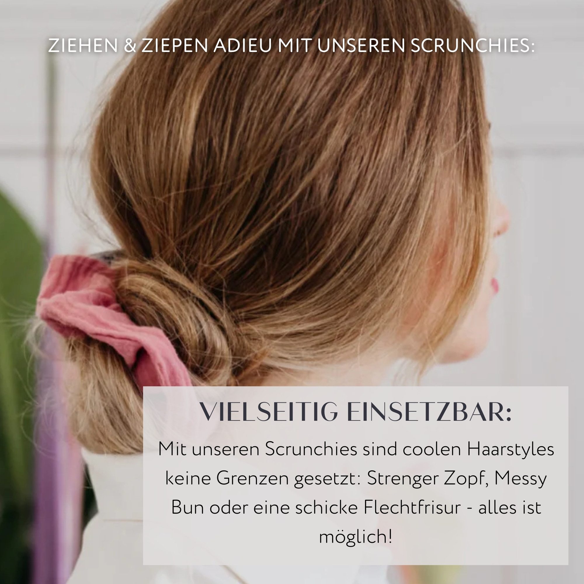 hutch&putch Haargummi Musselin-Scrunchie • Erwachsene, 1-tlg., weniger Knickstellen und damit weniger Haarbruch