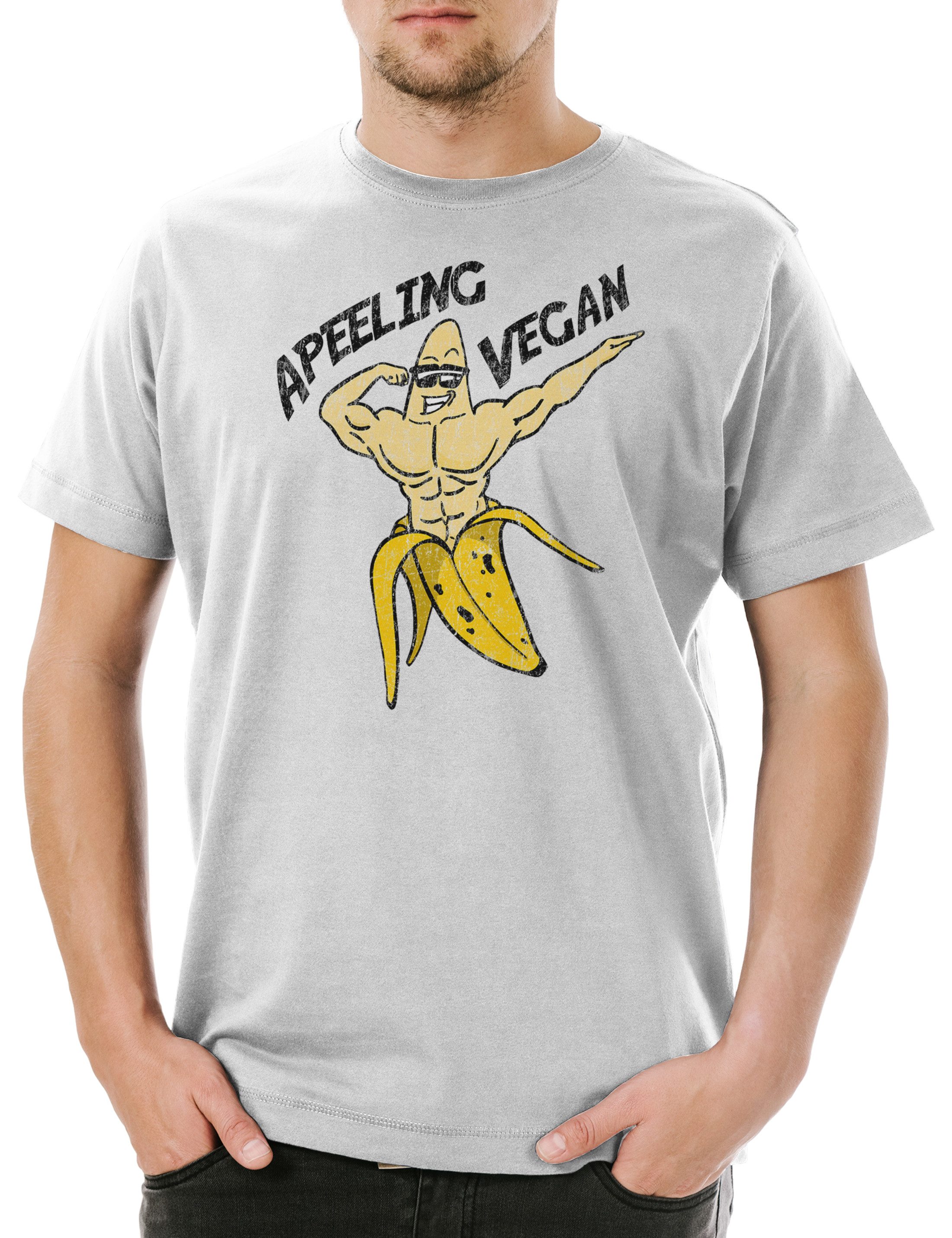 Urban Backwoods Print-Shirt Apeeling Vegan Herren T-Shirt Banane Banana Vegan Vegetables (1-tlg) Vegetarianism Vegetarian Vegetarisch Vegetarier