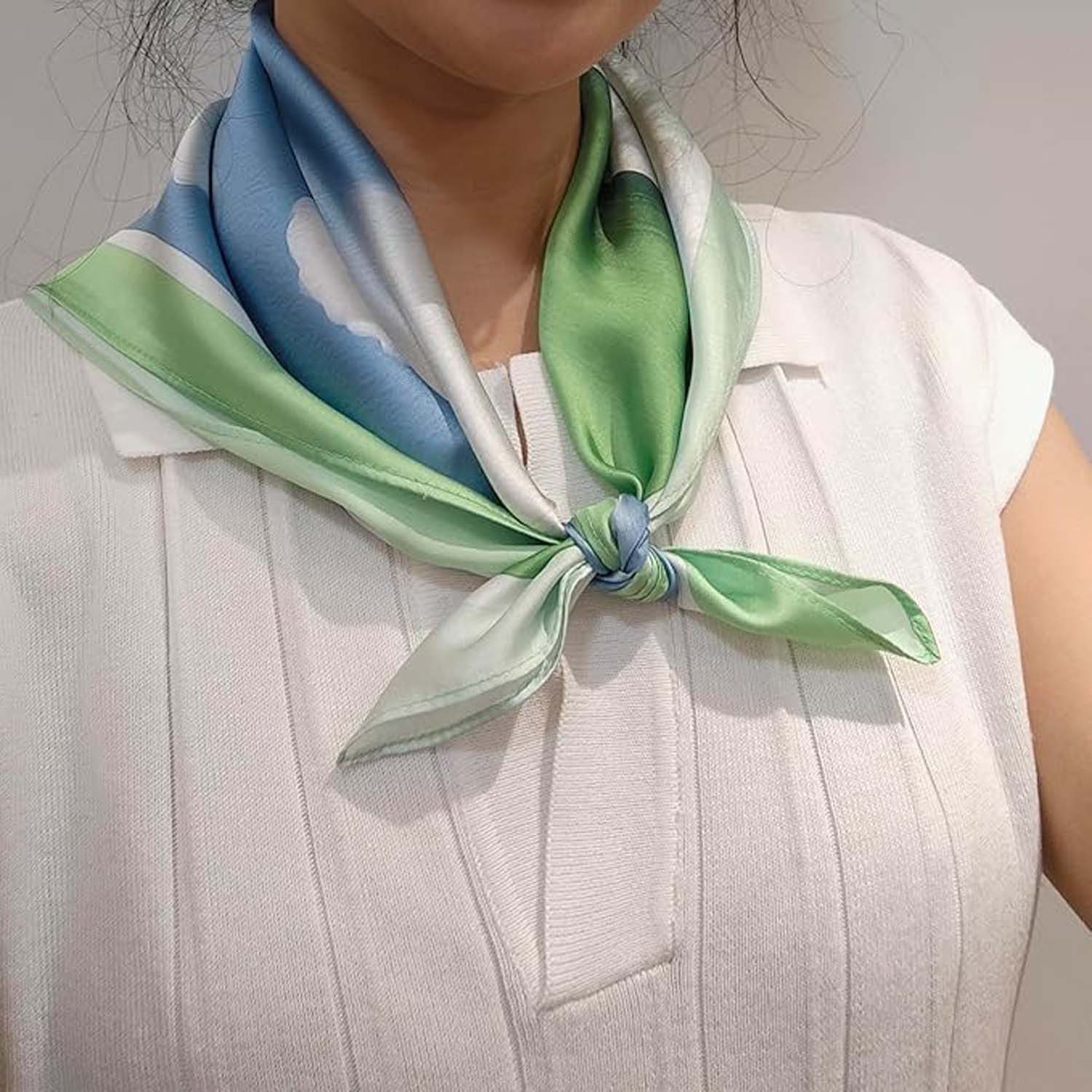 Zaewry Seidentuch Stirnband Quadratischer Haar-Bandanas-Schal für Damen – Bild 2 von 5