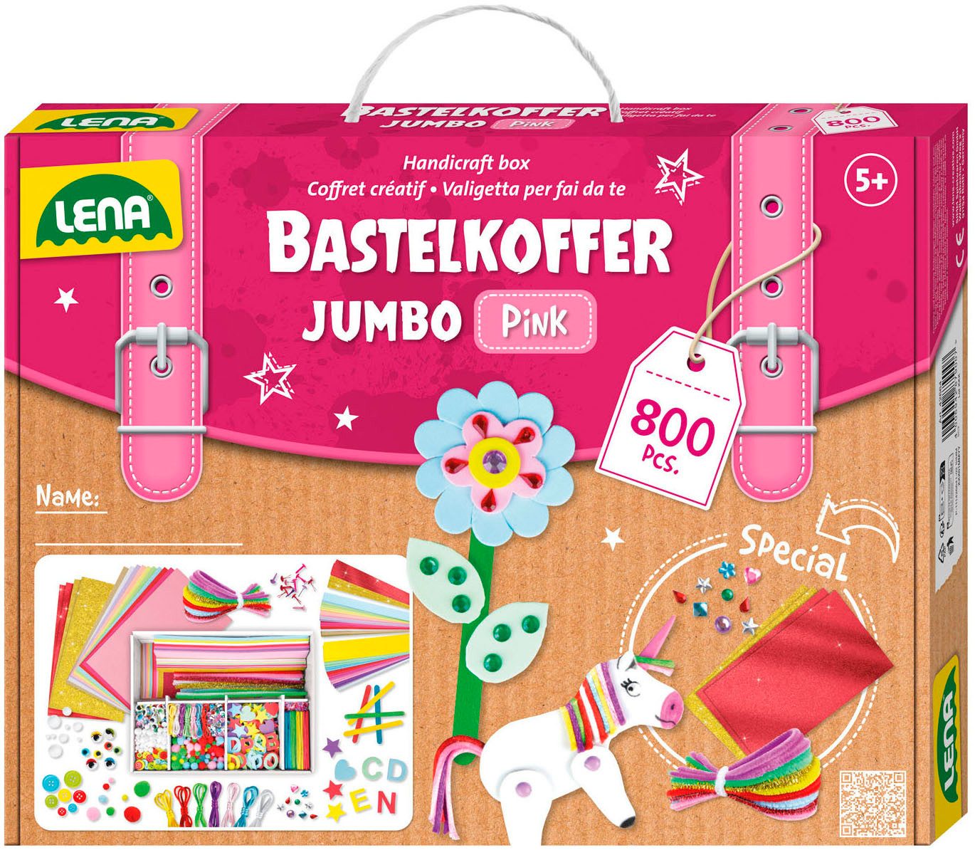 Lena® Kreativset Bastelkoffer Jumbo, pink