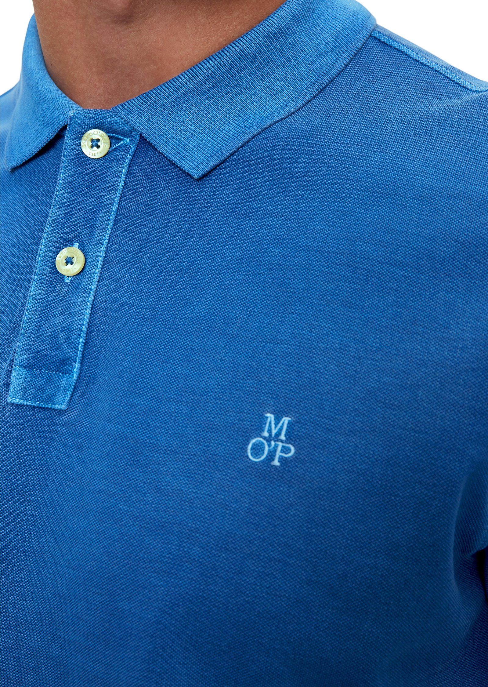Marc O'Polo Bio-Baumwolle Poloshirt aus blau