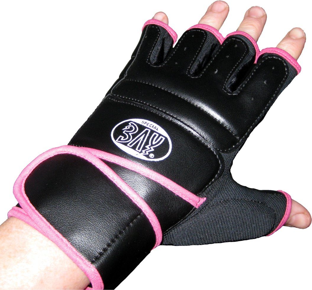 BAY-Sports MMA-Handschuhe FIT Krav Maga Wing Tsun Handschutz Handschützer schwarz/pink, XS - XL Erwachsene und Kinder