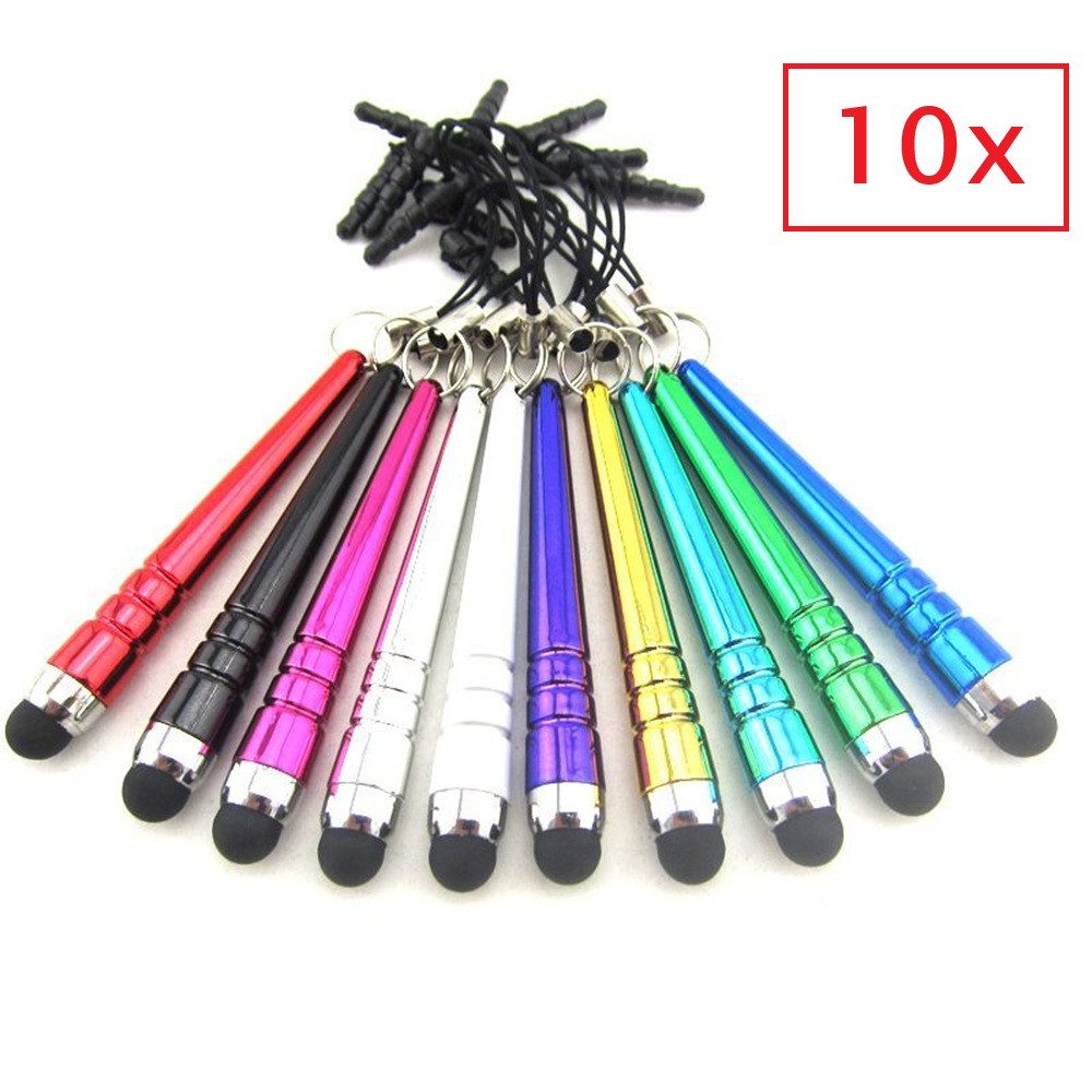 SpionProfi Eingabestift 10x Touchstift Touchpen Handy Tablet Smartphone Universal geeignet (10-St., 10er Set) Klein, handlich und ideal für präzises Tippen auf Touchscreen-Geräten