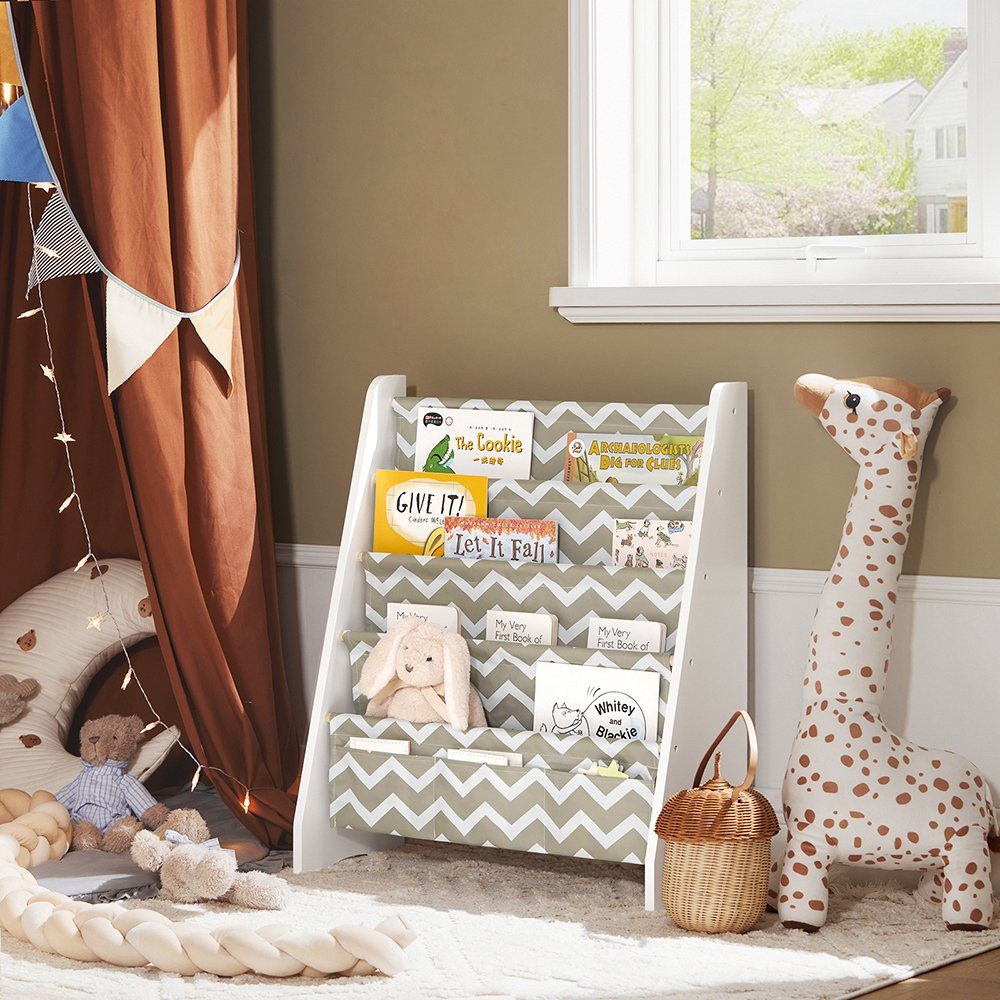 SoBuy Bücherregal KMB50, Kinder-Bücherregal Hängefächerregal mit 4 Ablagefä günstig online kaufen