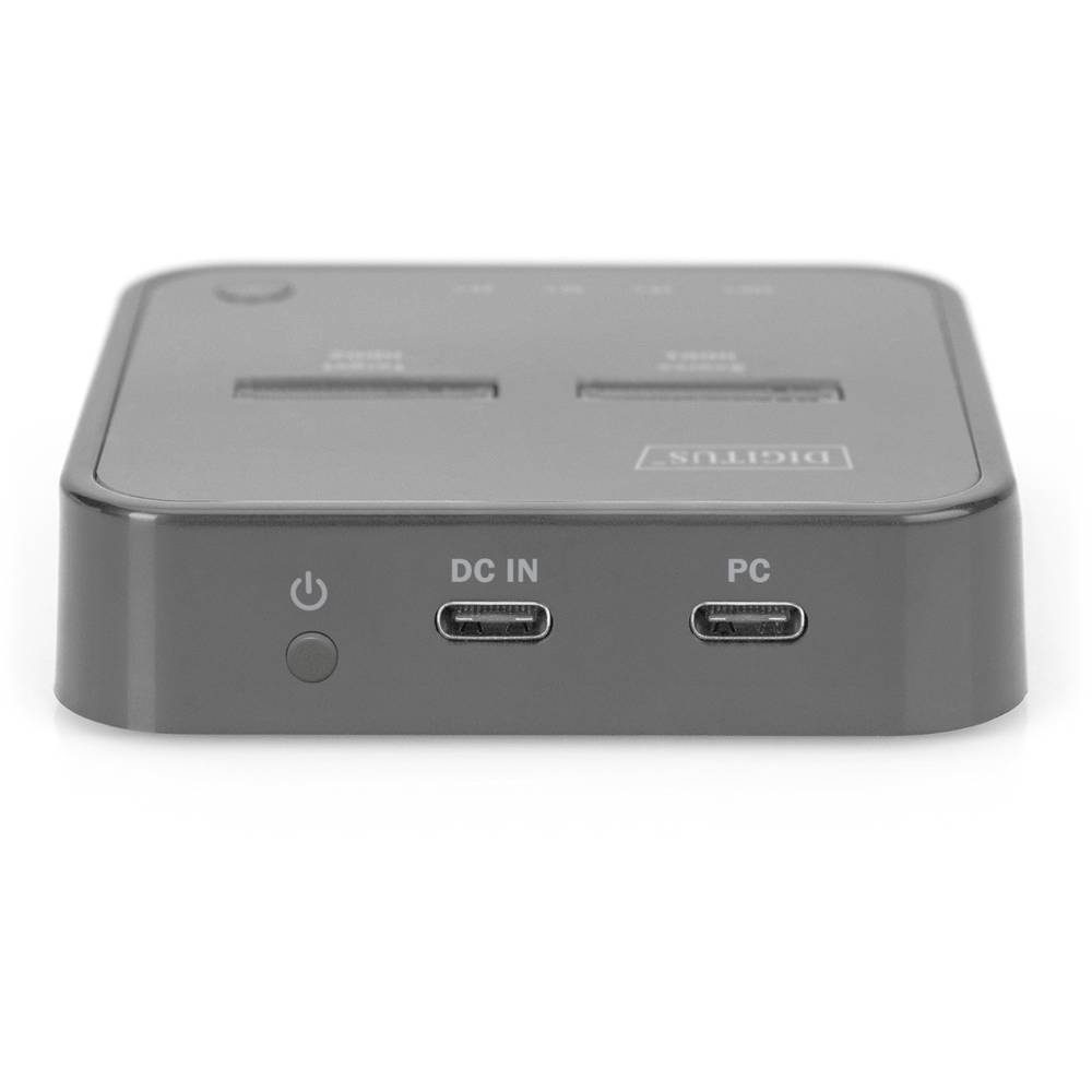 Digitus Festplatten-Dockingstation Dual M.2 NVMe SSD Docking Station mit Offline-Klonfunktion DA-71545, mit Clone-Funktion