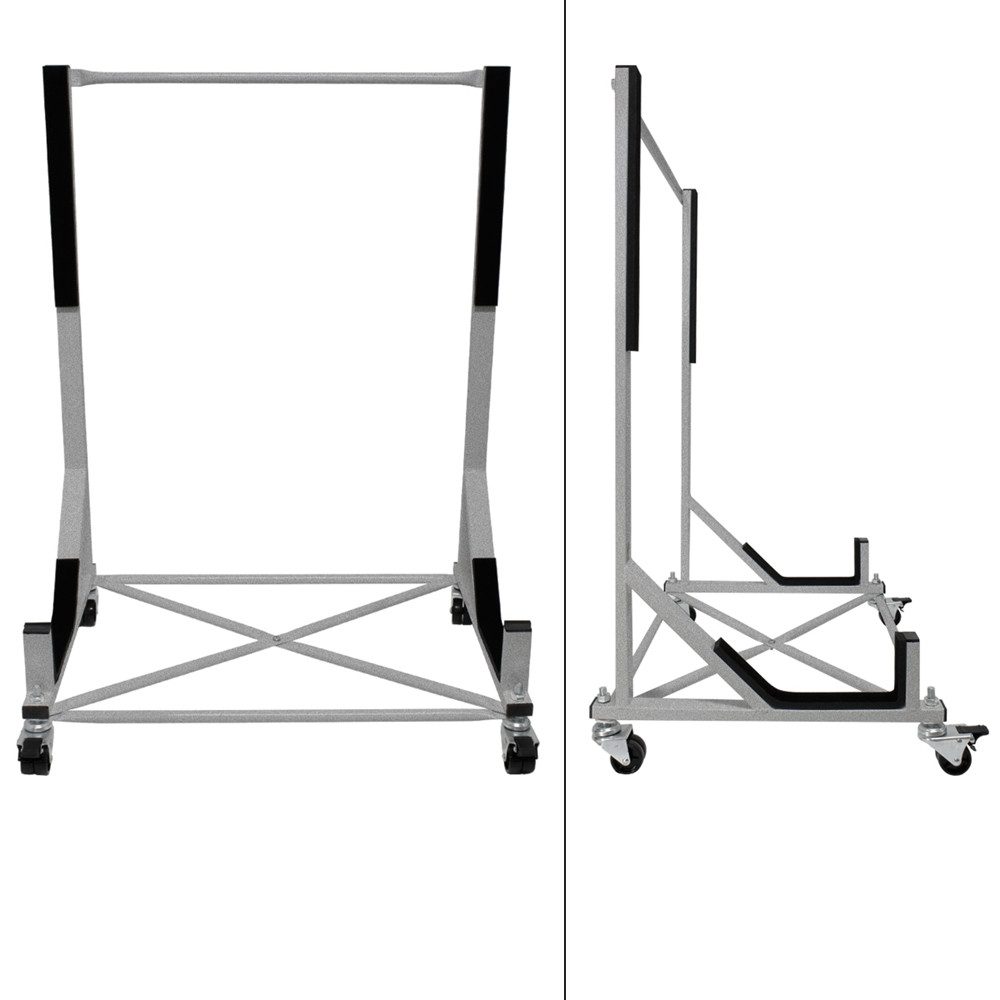ECD Germany Standhalterung Hardtophalter mit 4 feststellbaren Rädern inkl. Bezug aus Stahl, (Hardtopständer mit Rädern Silber aus Stahl inkl. Cover)