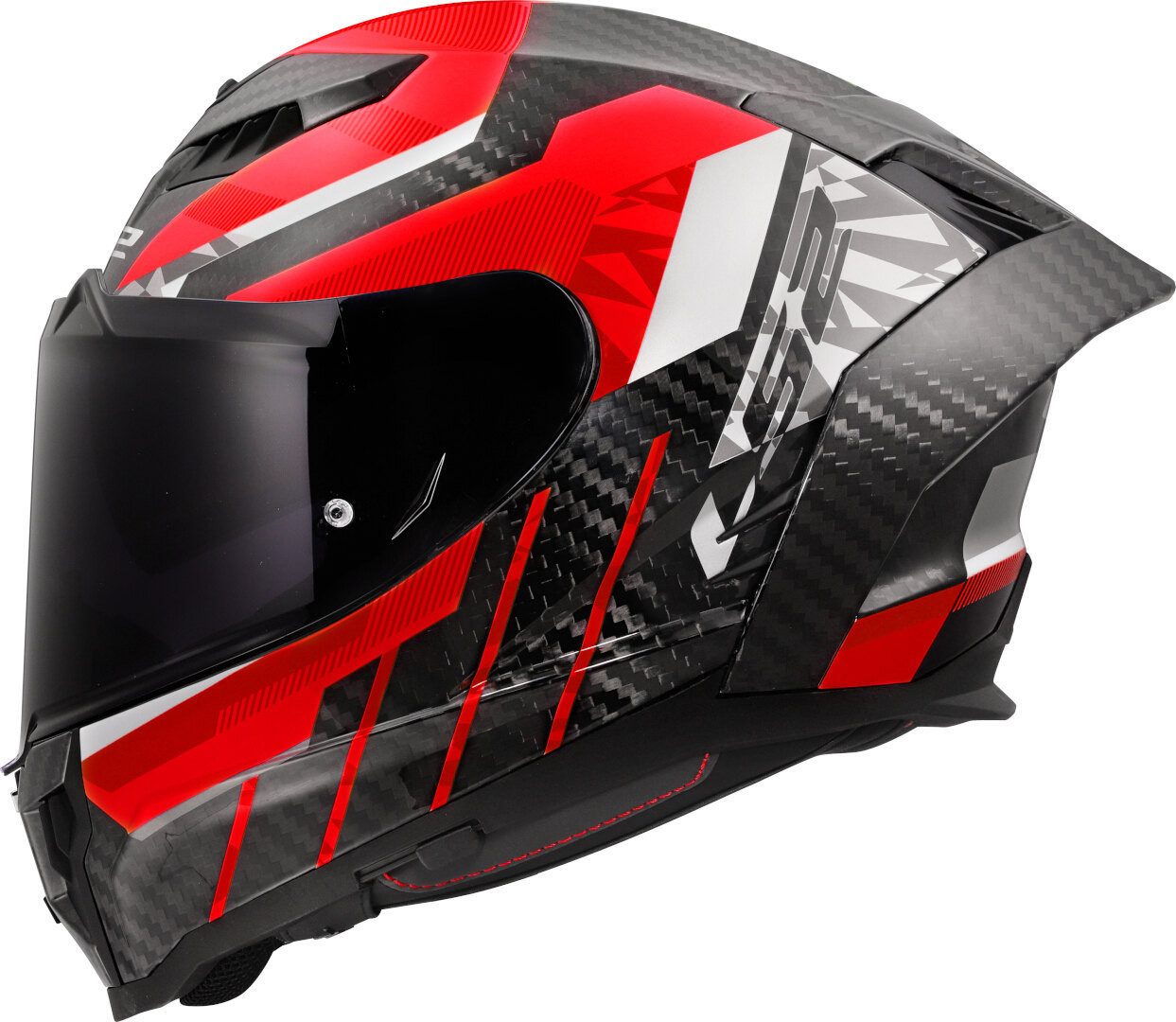 LS2 Motorradhelm FF807 Dragon Trax Carbon Helm, vorbereitet für Kommunikationssystem,Notfallsystem-Polsterung (EQ