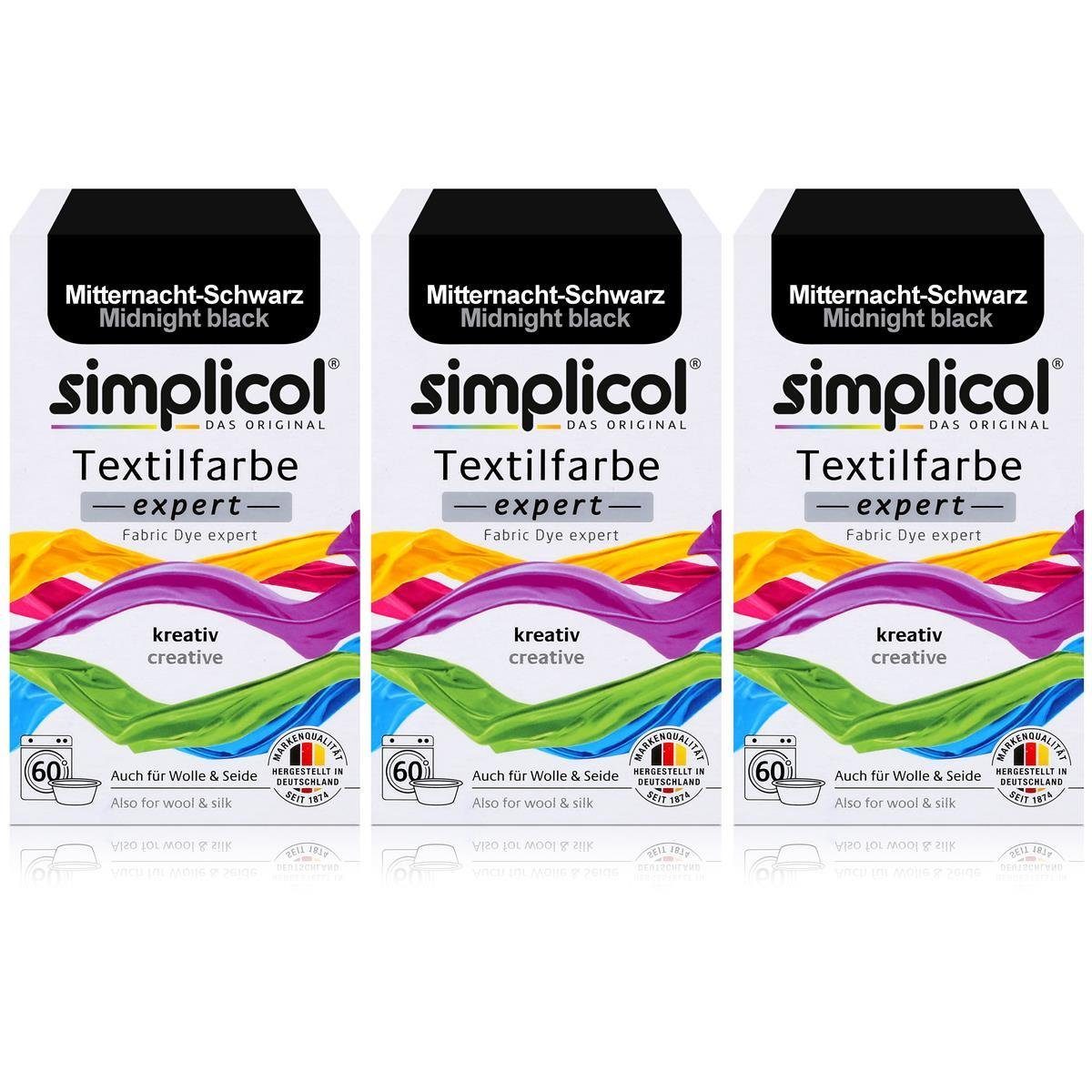 simplicol Textilfarbe Simplicol Textilfarbe expert Mitternacht-Schwarz 150g-Farbe zum Färben