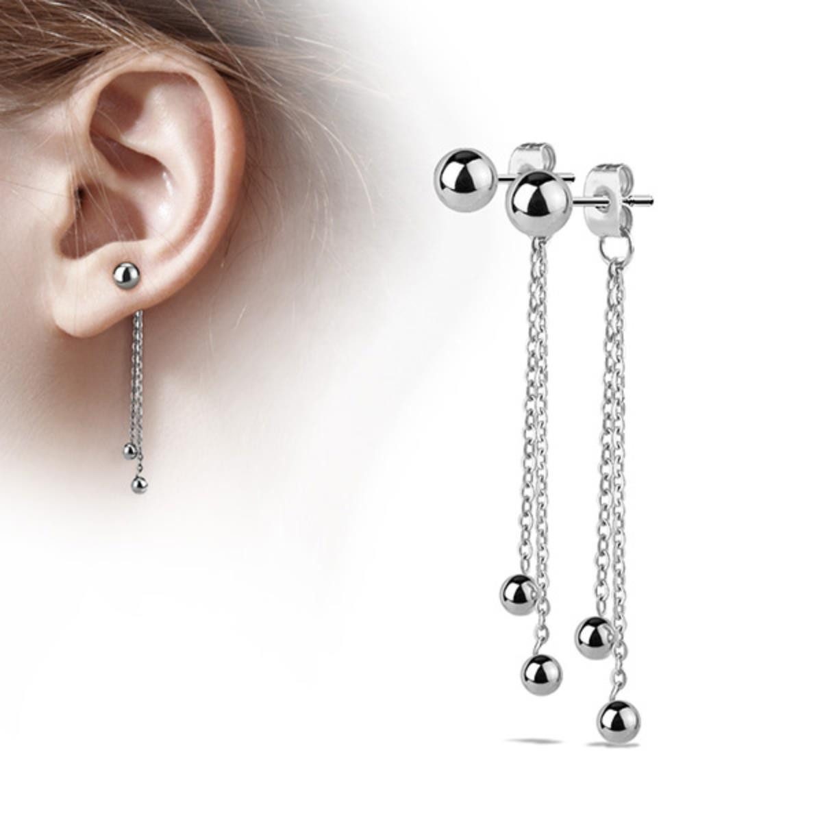 Order & Smile Schmuck Paar Ohrhänger Ohrringe Vorne und Hinten lang: Kugel günstig online kaufen