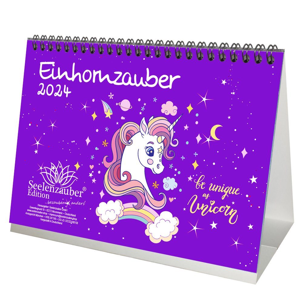 Seelenzauber Tischkalender Einhornzauber DIN A5 Tischkalender für 2025 Einhorn Einhörner Unicorn