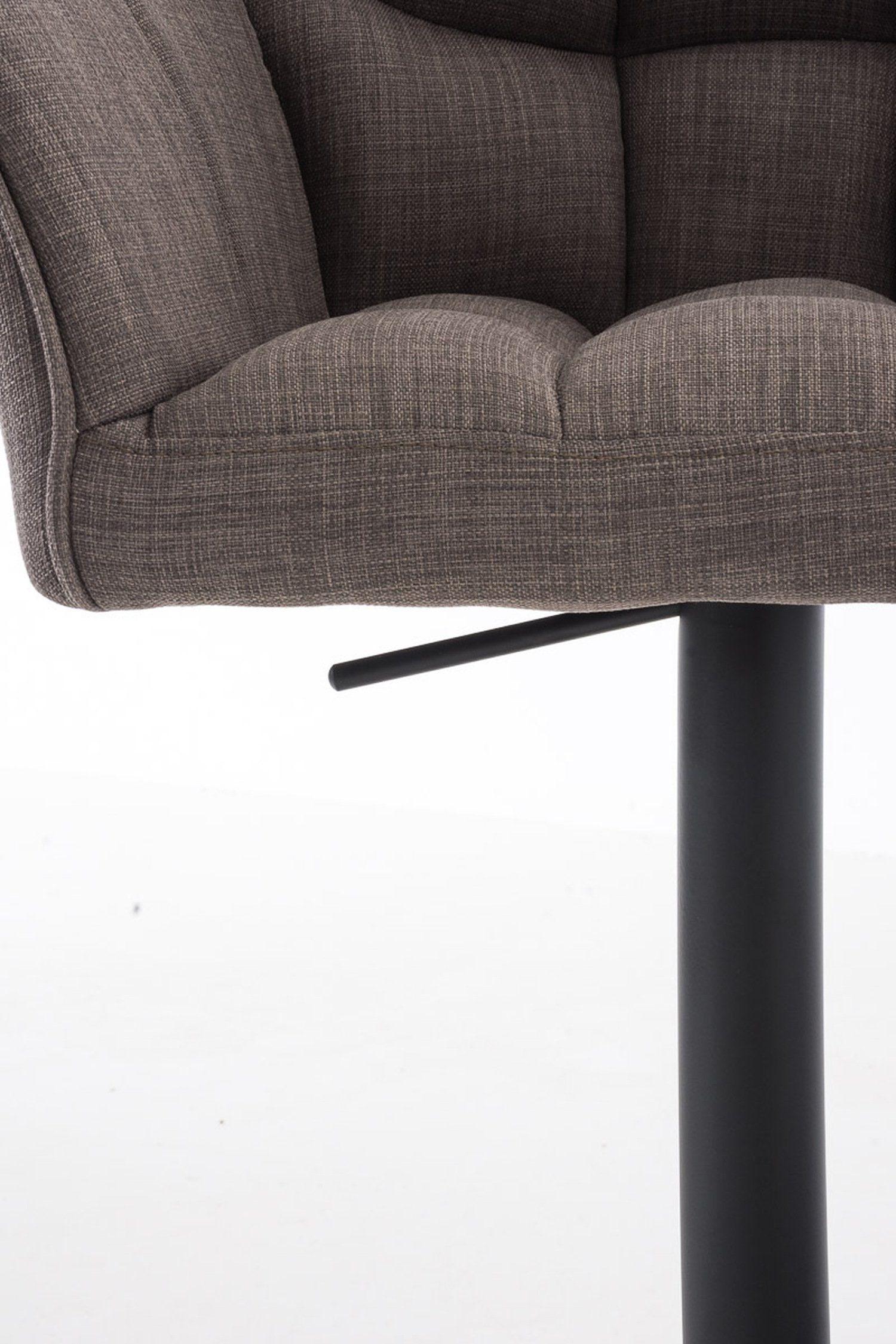 für - drehbar Stoff Sitzfläche: Grau TPFLiving matt Rückenlehne - schwarz & Küche), Hocker Theke Fußstütze Metall Barhocker Damaso - und 360° (mit