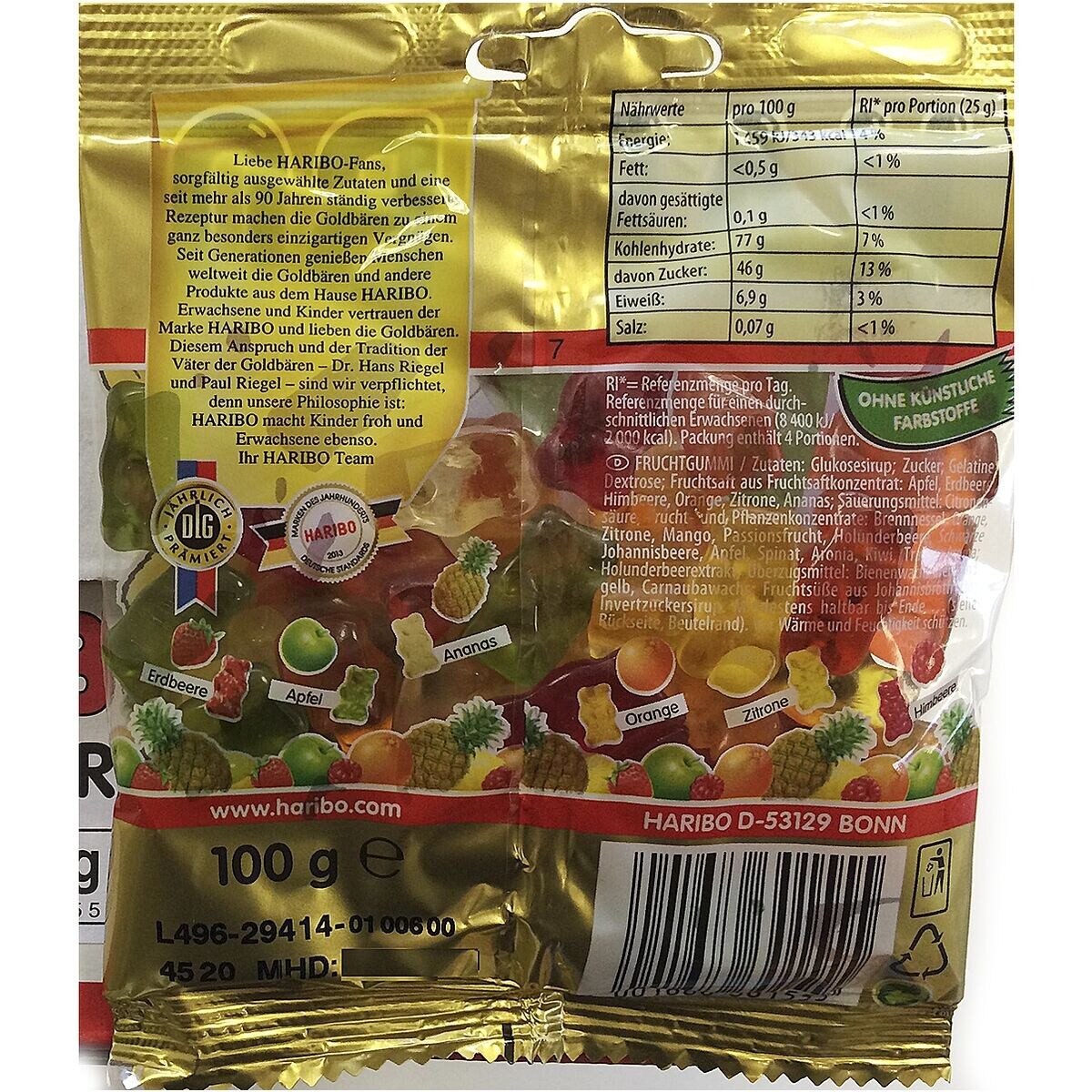 HARIBO Süßigkeit Goldbären, Tüte mit 100 g