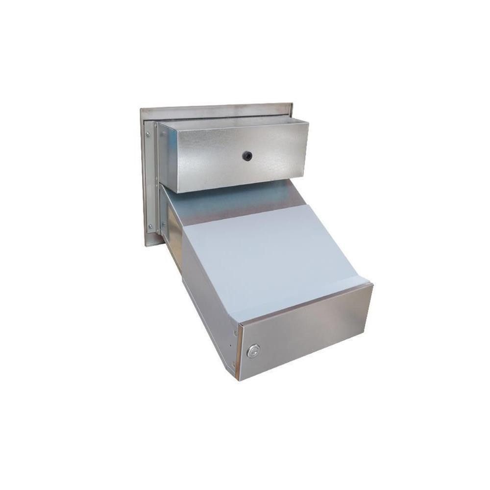 Letterbox24 Briefkasten DV-Serie Edelstahl Durchwurfbriefkasten mit Sprechsieb (1 Klingel, Sprechsieb, Busch-Jäger Gegensprechanlage-Set in anthrazit)