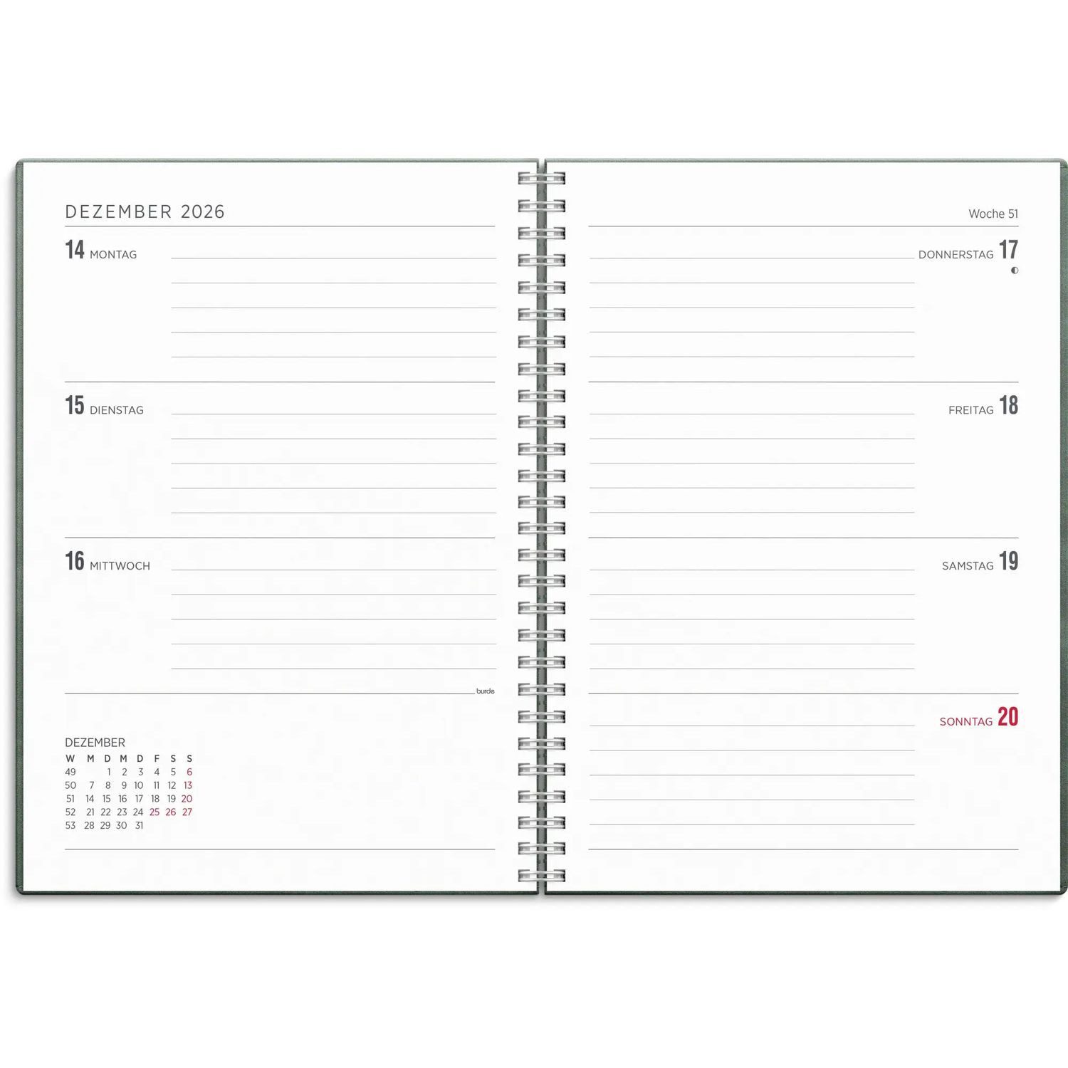 Jahresplaner Kalender 26/27 Senator A5 Twist Grün