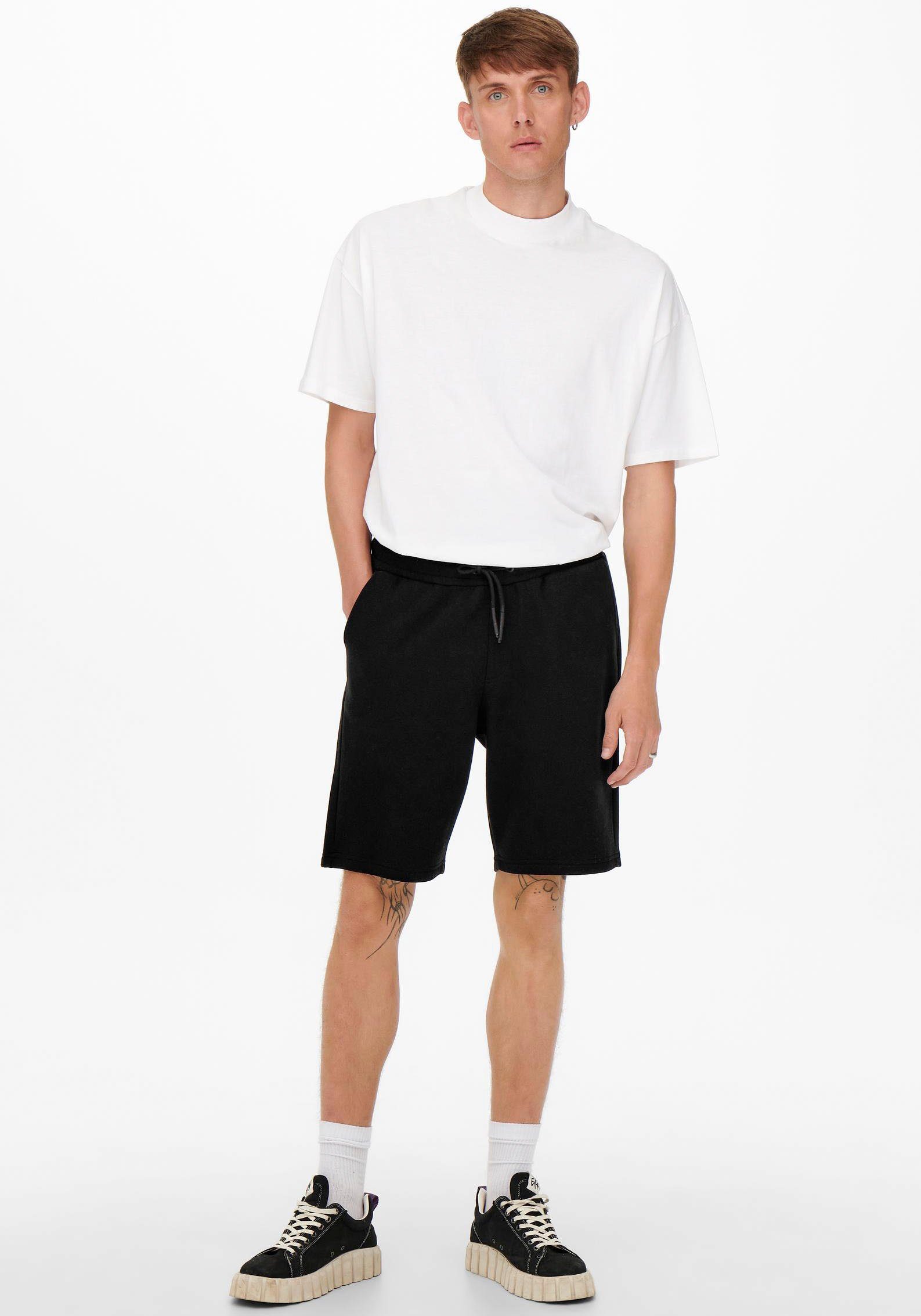 ONLY & ONSCERES SHORTS SWEAT SONS Black Sweatshorts