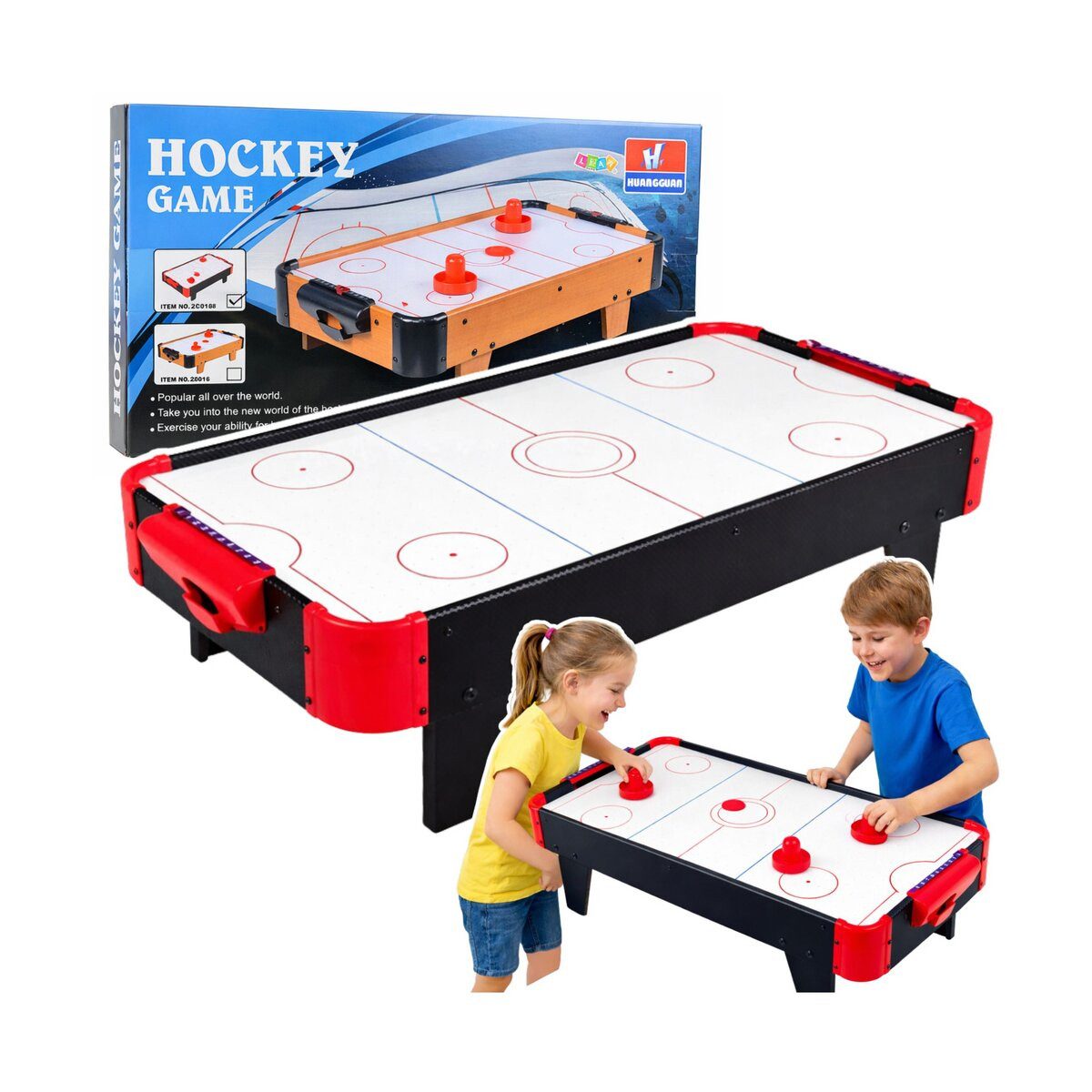 Wisam Lernspielzeug Mini-Airhockey-Tischspiel für Kinder, Schwarz