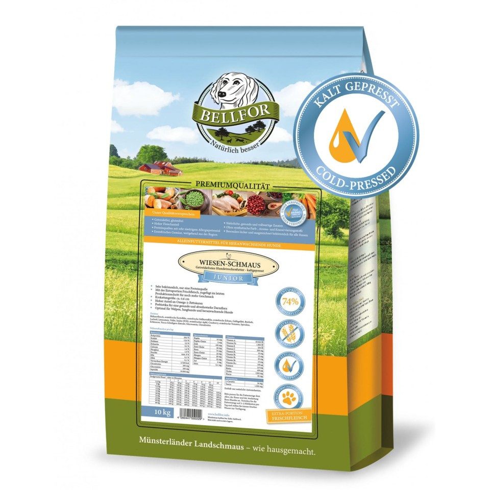 Bellfor Bellfor Trockenfutter für Welpen und Junge Hunde mit Huhn Wiesen-Schma, für: Hunde