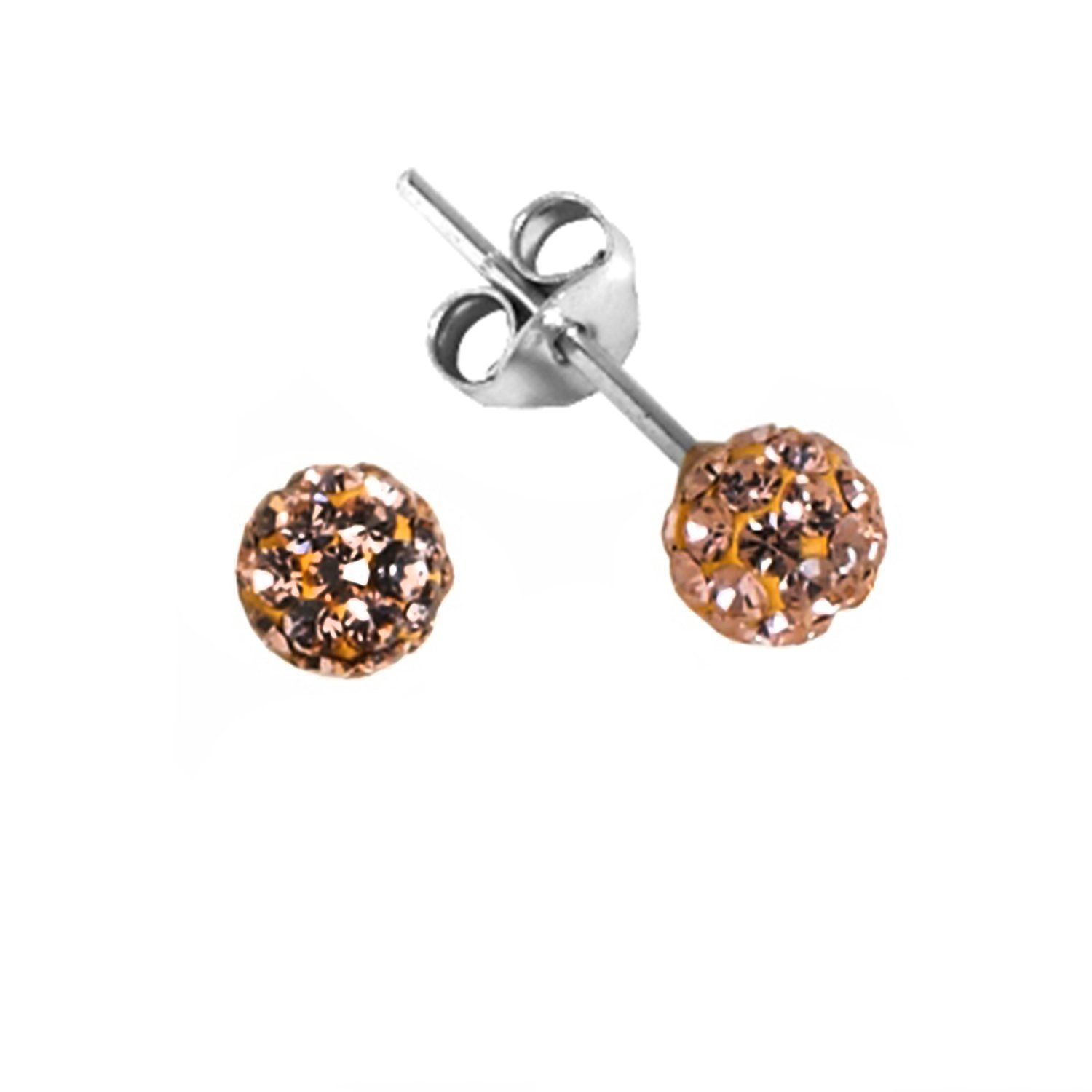Impala Paar Ohrstecker Bonnie 5 mm mit Kristallsteinen von Preciosa, Silberschmuck für Damen mit Kristallsteinen