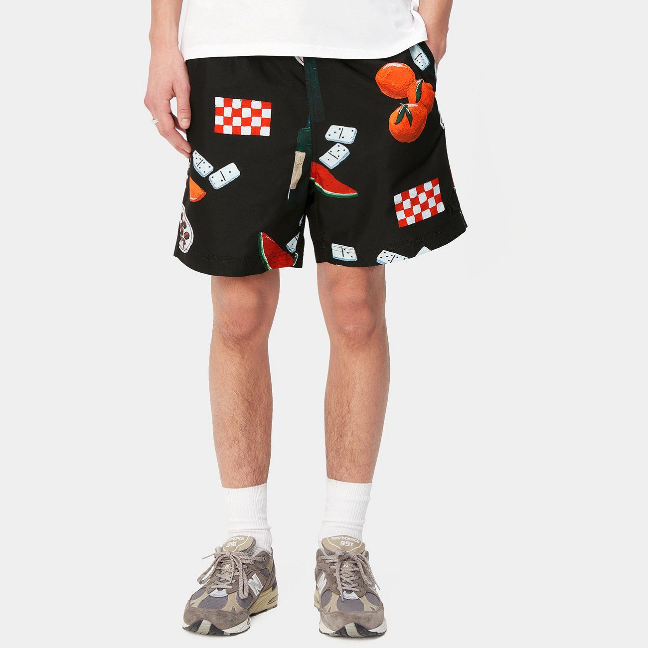 Carhartt WIP Shorts Carhartt WIP Slater Swim Trunks Herren Isis Maria Dinner Print Black