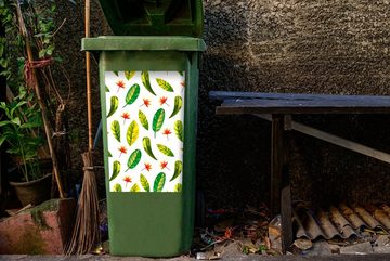 MuchoWow Wandsticker Dschungel - Blätter - Design (1 St), Mülleimer-aufkleber, Mülltonne, Sticker, Container, Abfalbehälter