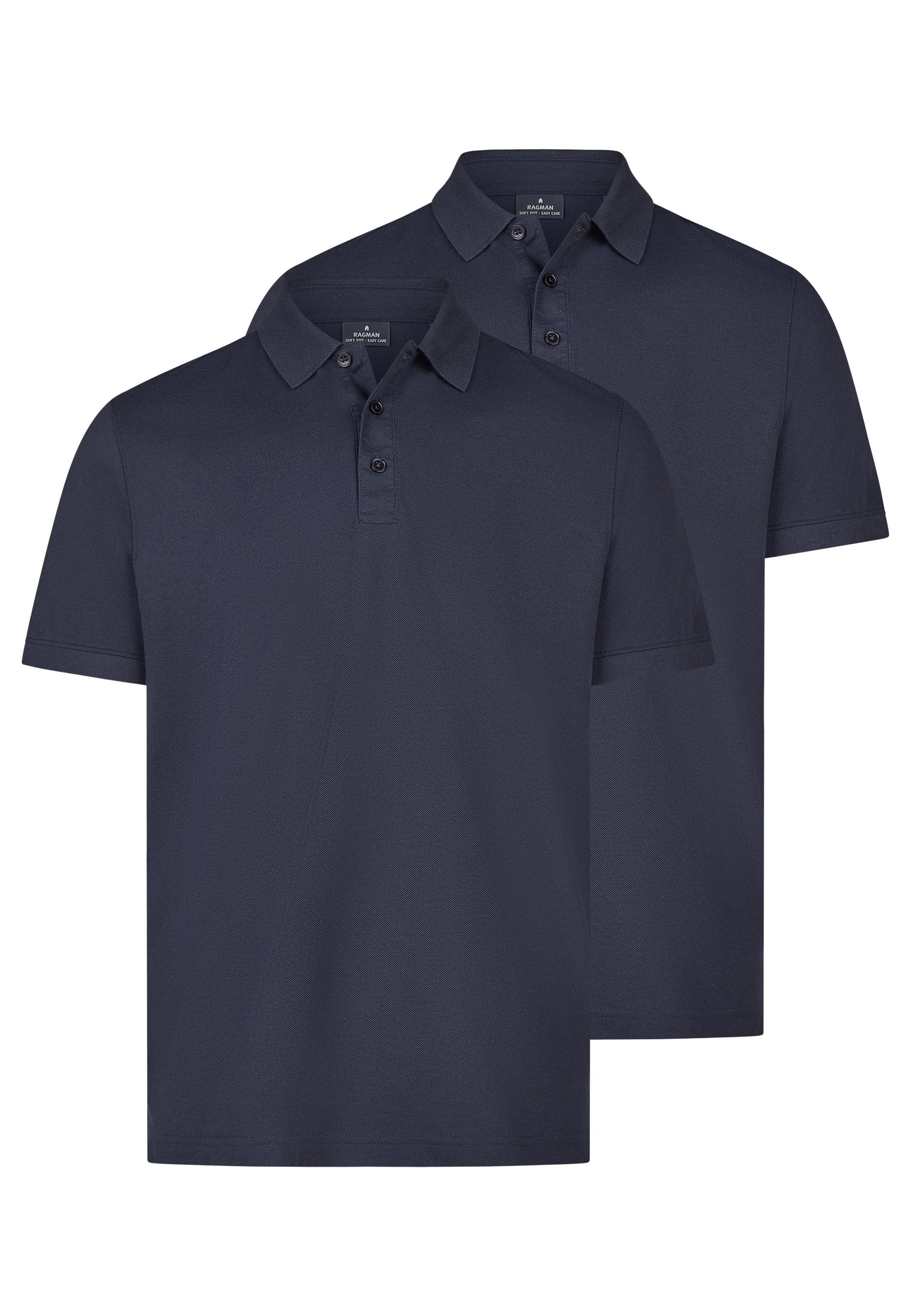 RAGMAN Poloshirt 2er Pack Basic (Spar-Set, 2-tlg) Poloshirt - Baumwolle - Atmungsaktiv - Klassischer Look