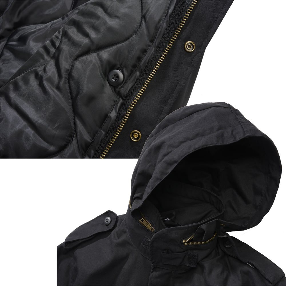 Brandit Outdoorjacke Brandit M65 Security Jacke Schwarz mit Aufschrift