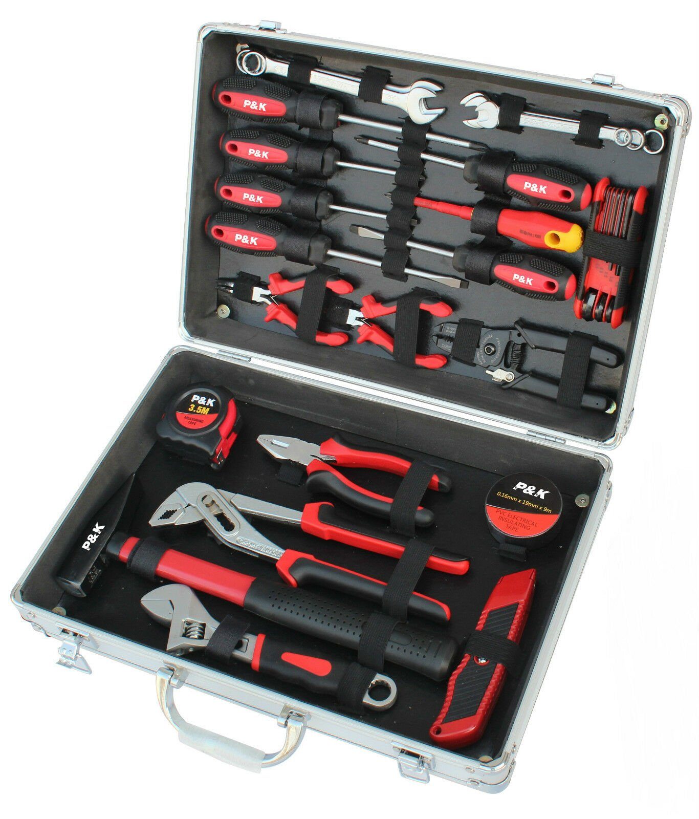 P & K Werkzeugkoffer P & K 30 teiliger Alu Werkzeugkoffer Werkzeugset Werkzeug (30 St)