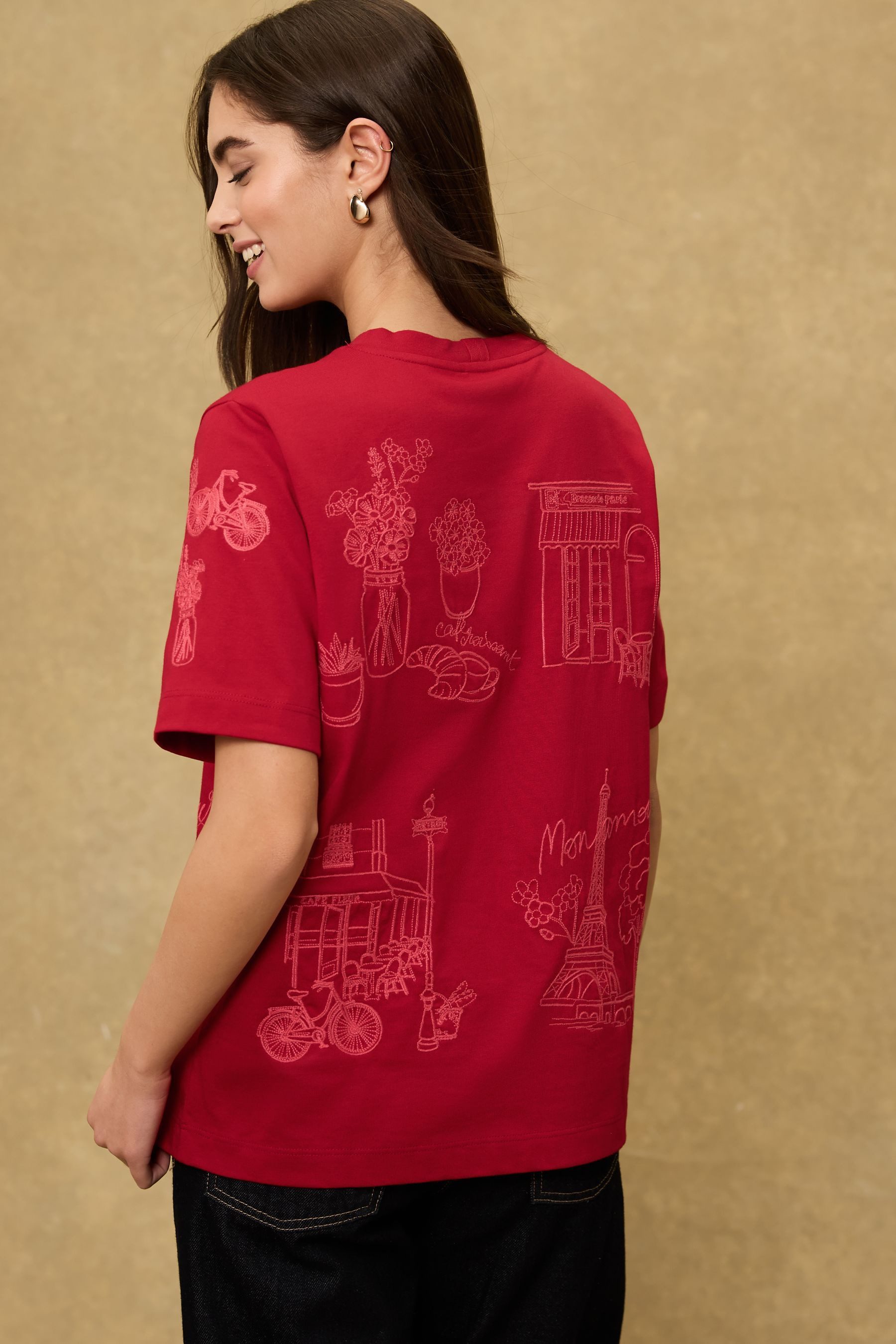 Next T-Shirt Schweres T-Shirt mit Provence-Grafik (1-tlg) günstig online kaufen