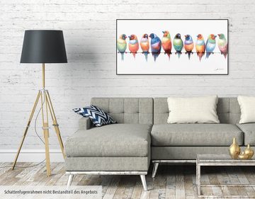 KUNSTLOFT Gemälde Noisy Twitter 120x60 cm, Leinwandbild 100% HANDGEMALT Wandbild Wohnzimmer