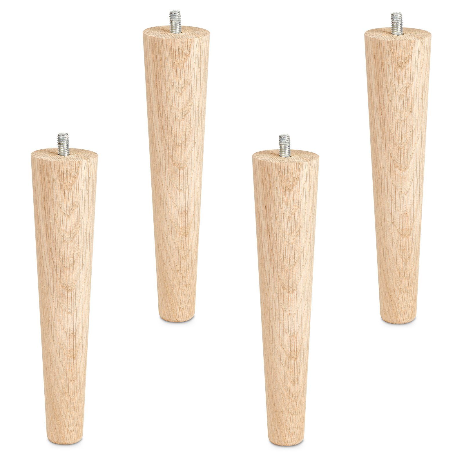 SO-TECH® Мебельfuß 4 Stück Ножки для мебели Eiche massiv Ø 45 / 25 mm Höhe: 100-450 mm