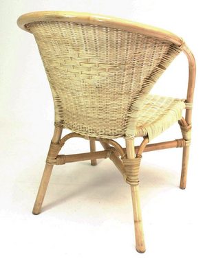 Dekoleidenschaft Rattanstuhl Rattansessel, natur lackiert, 4 verschiedene Modelle, Korbsessel, Balkonmöbel mit Komfort Sitzhöhe, Cocktailsessel, Gartenmöbel