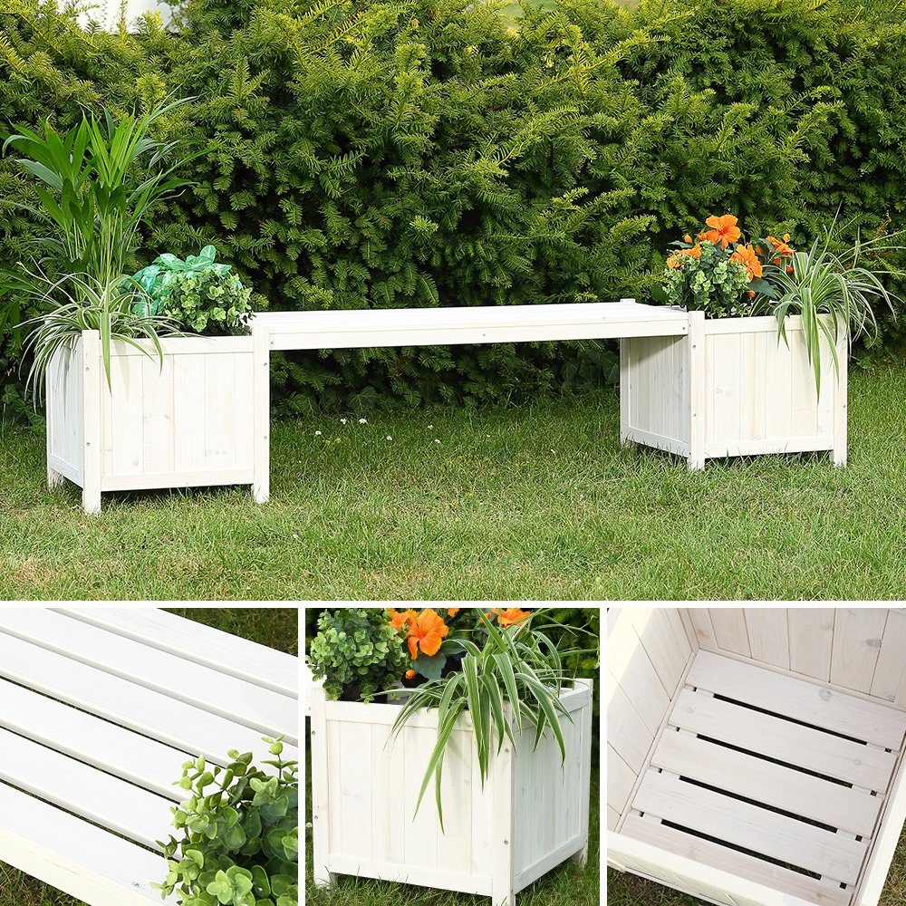 Mucola Gartenbank Gartenbank mit 2 Blumenkästen günstig online kaufen
