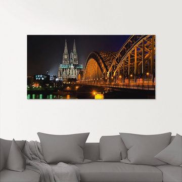 Artland Glasbild Kölner Dom mit Brücke, Deutschland (1 St), in verschiedenen Größen