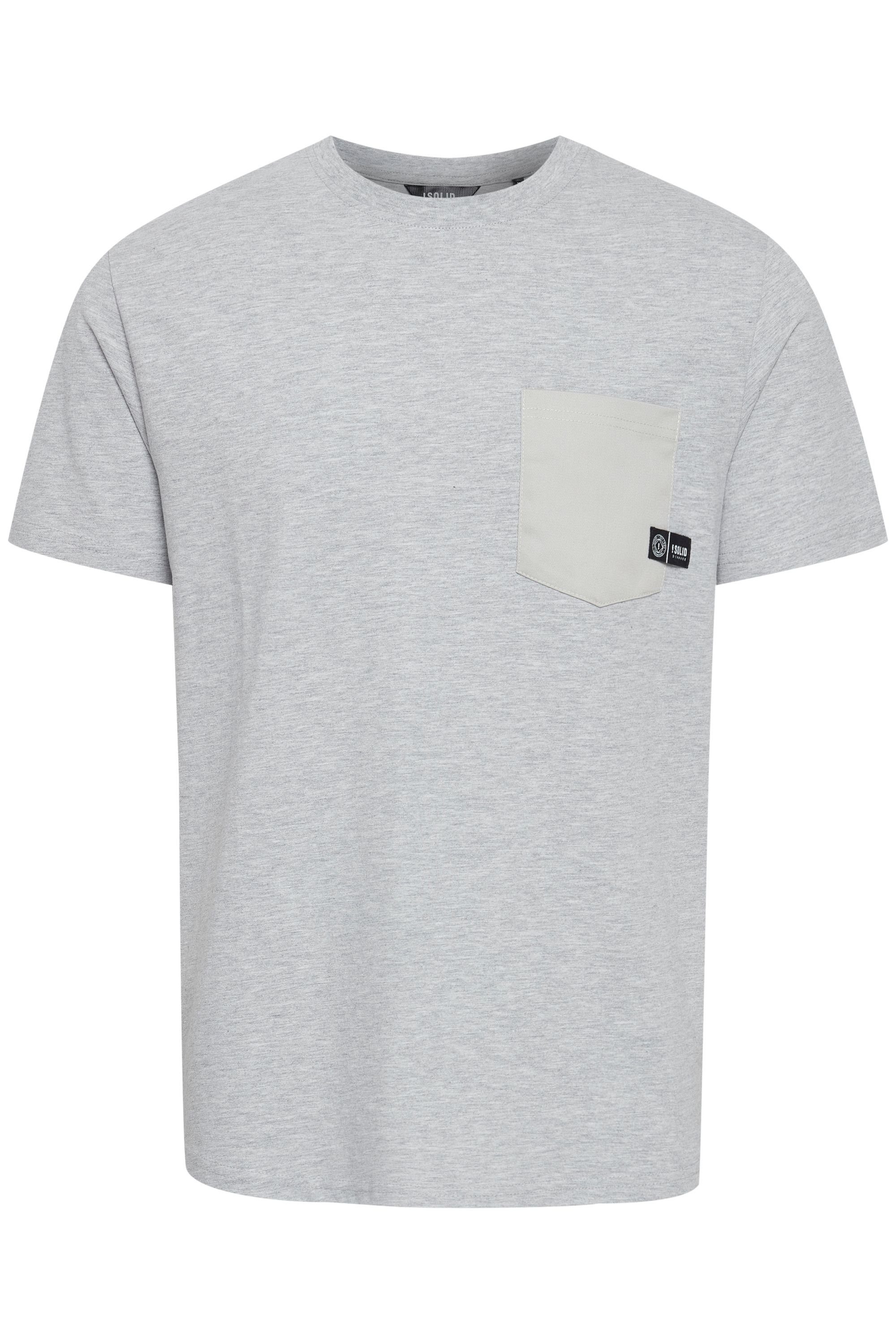 Solid T-Shirt SDBasto Light Grey Melange (1541011)