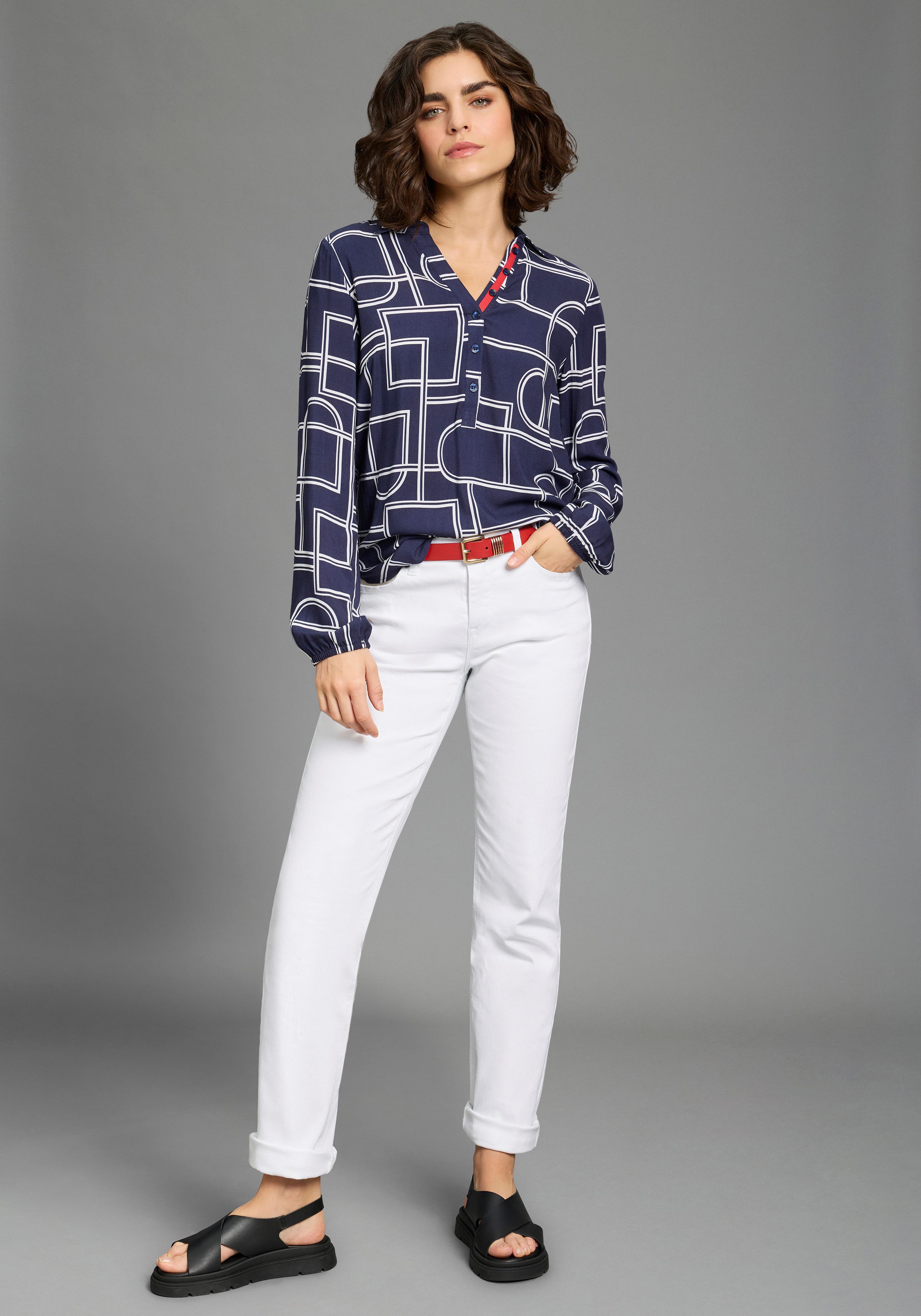 Laura Scott Longbluse mit Kontrasttape - NEUE KOLLEKTION – Bild 4 von 5