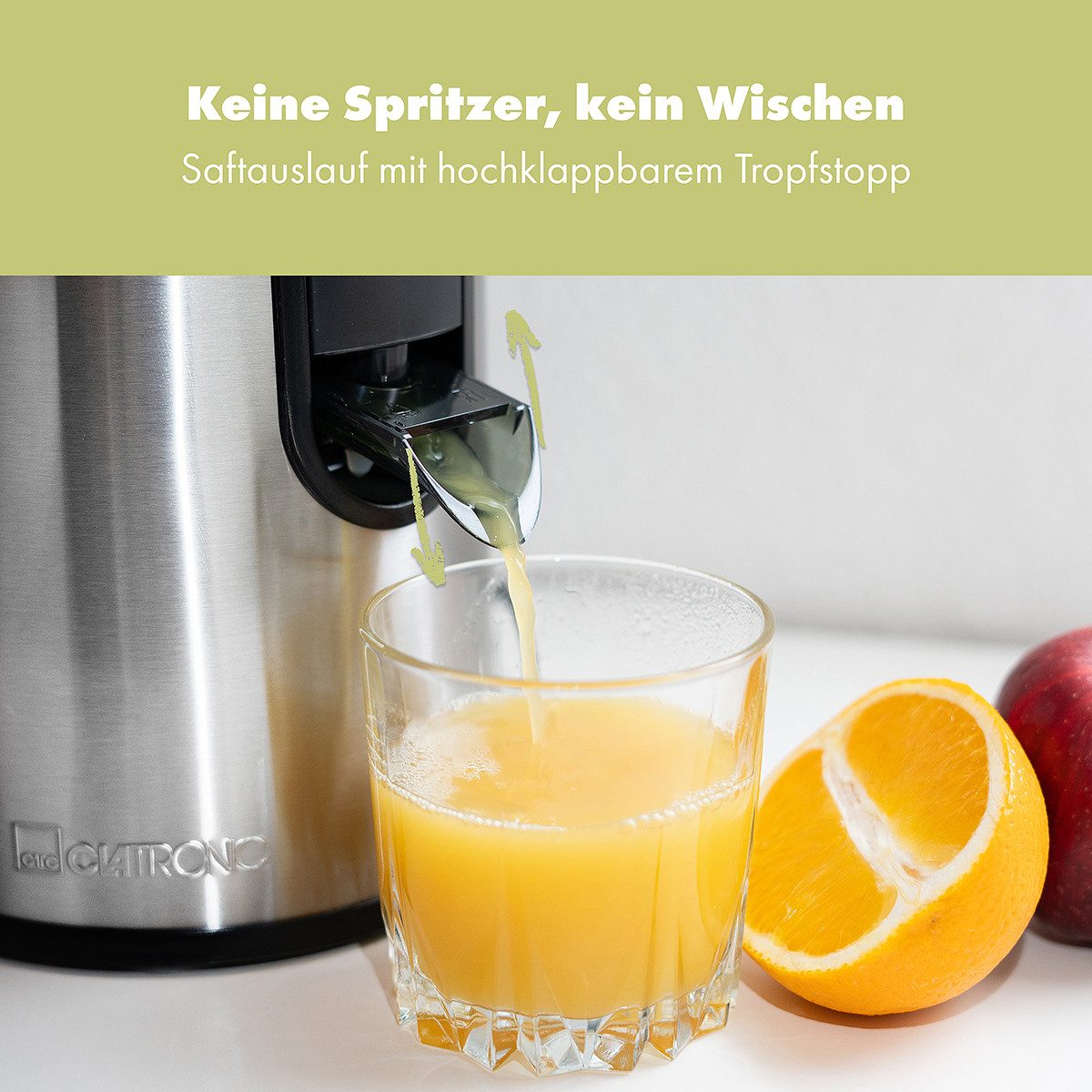 CLATRONIC Entsafter AE 3666, für Gemüse und Obst, 400W, Tropfstopp