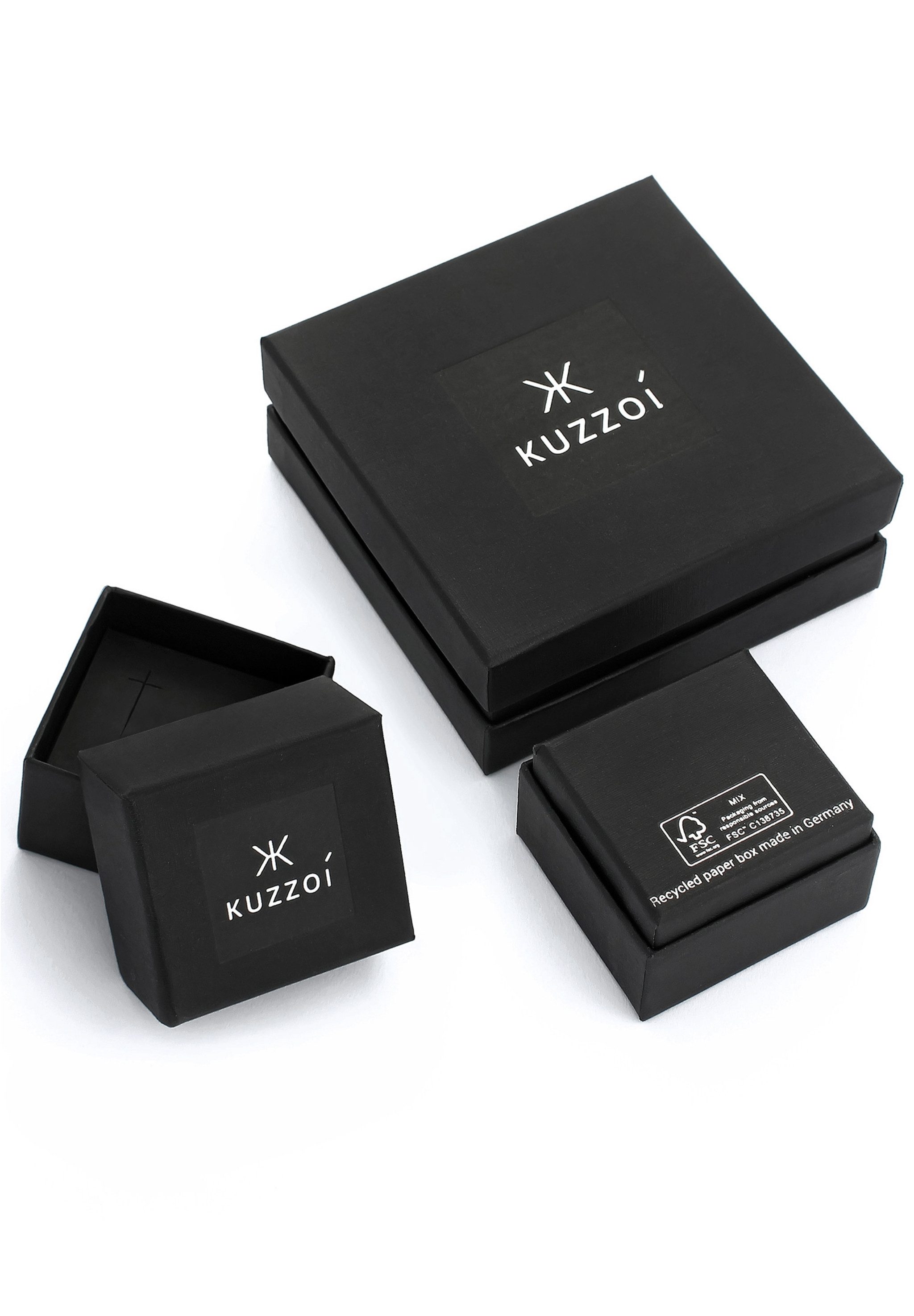 Kuzzoi Silberkette Panzerkette Bicolor 925 Sterling Silber