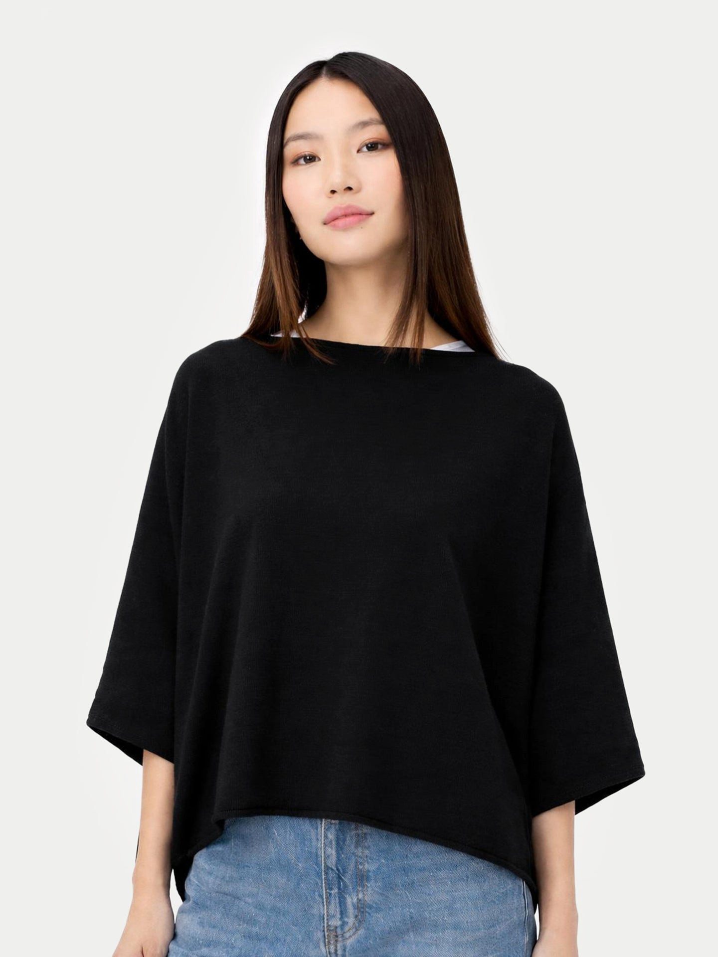 GOBI Cashmere Poncho Timeless Kaschmir-Poncho mit Bootsausschnitt