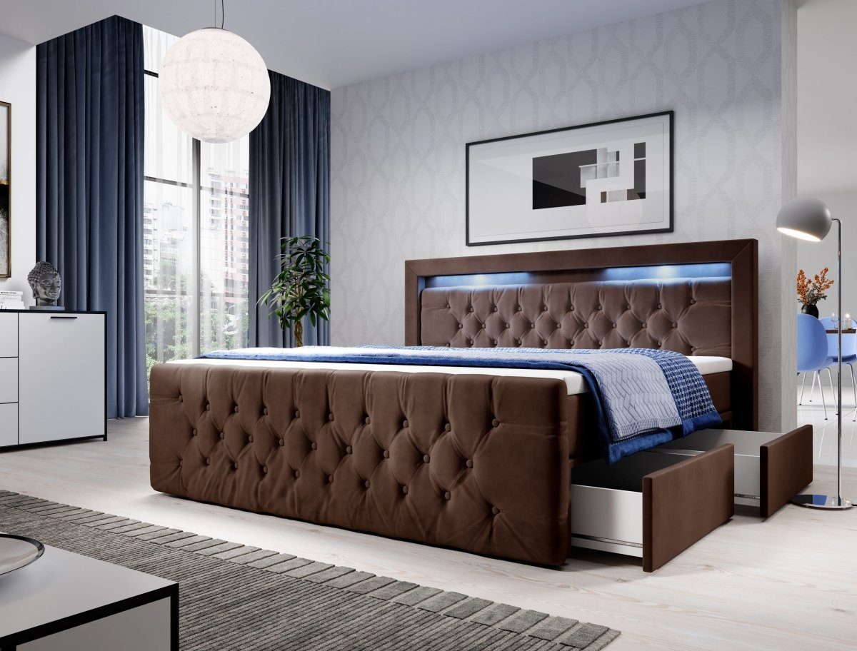 Luxusbetten24 Boxspringbett Sera, mit LED-Beleuchtung und günstig online kaufen
