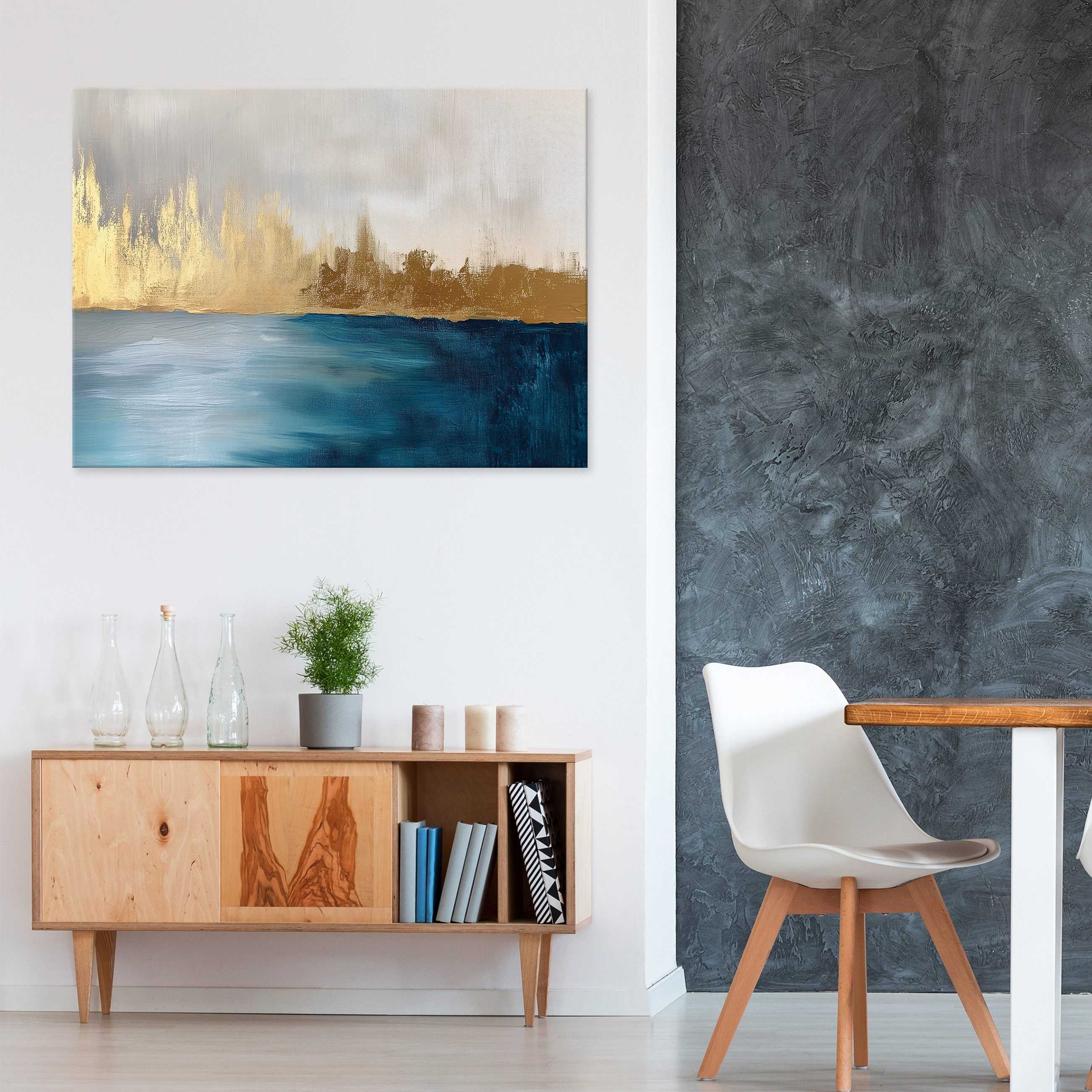 Wallarena Leinwandbild Abstrakt Marmor Grau Leinwand Bilder Wandbild XXL De günstig online kaufen