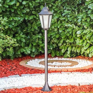 hofstein Außen-Stehlampe »Fabiano« Außenleuchte Stehleuchte in antikem Look, Retro/Vintage, ohne Leuchtmittel, Aluguss in Schwarz matt, Wegeleuchte 120cm, Gartenlampe, E27, IP44