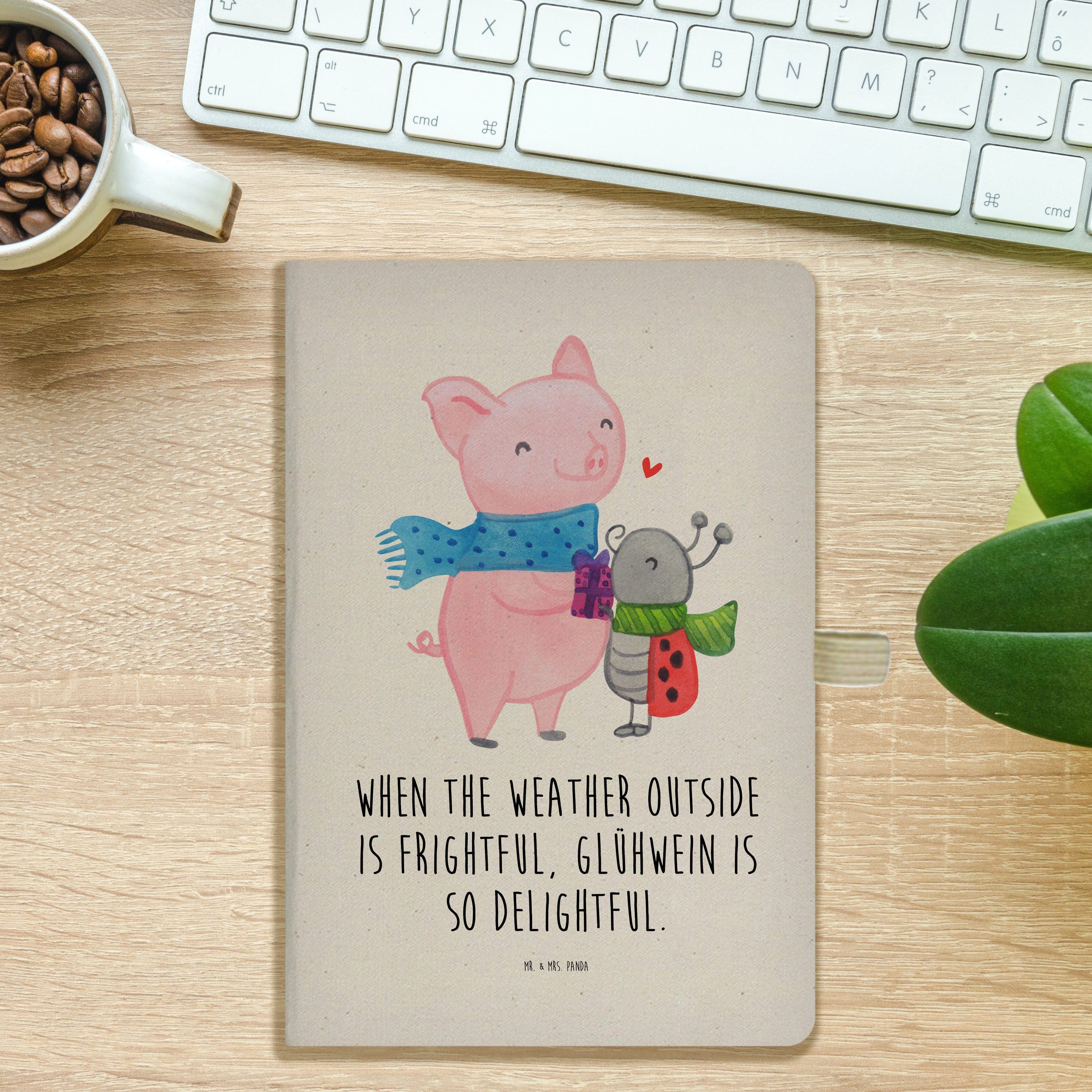 Thumbnail - Mr. & Mrs. Panda Notizbuch Glühschwein Smörle - Transparent - Geschenk, Winter, A5 Notizbuch, Ad Mr. & Mrs. Panda, Hochw...