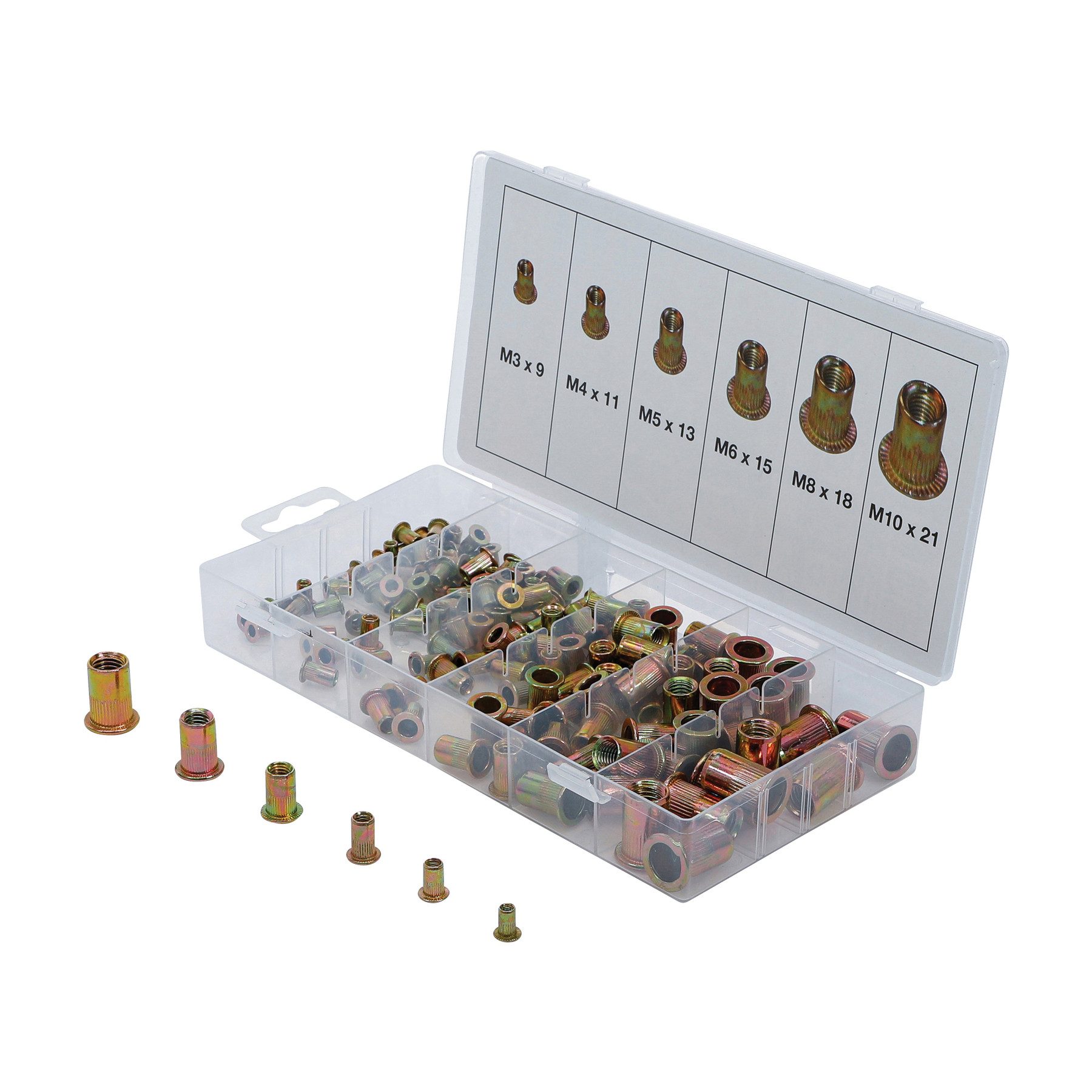 Niete BGS TECHNIC Nietmuttern-Sortiment, 150-teilig